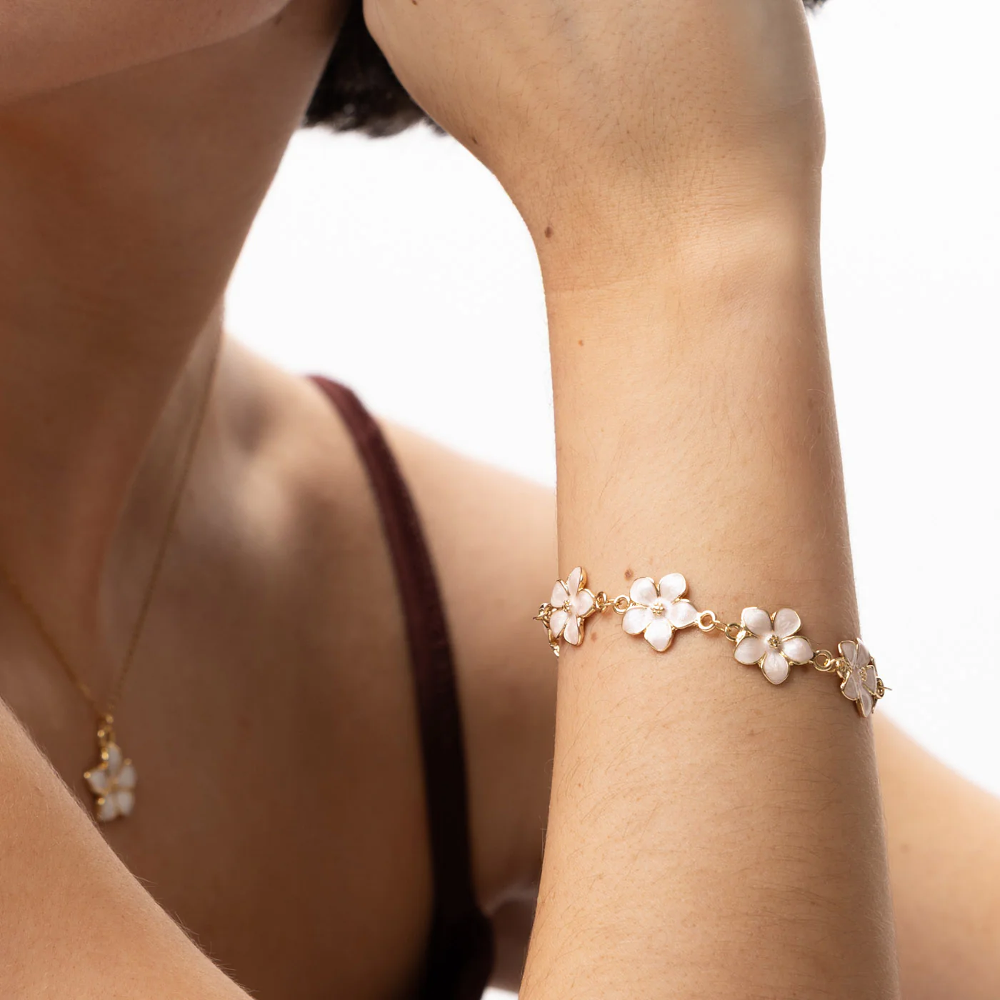 Adeline - Emaljert blomsterkjede armbånd - Image 7