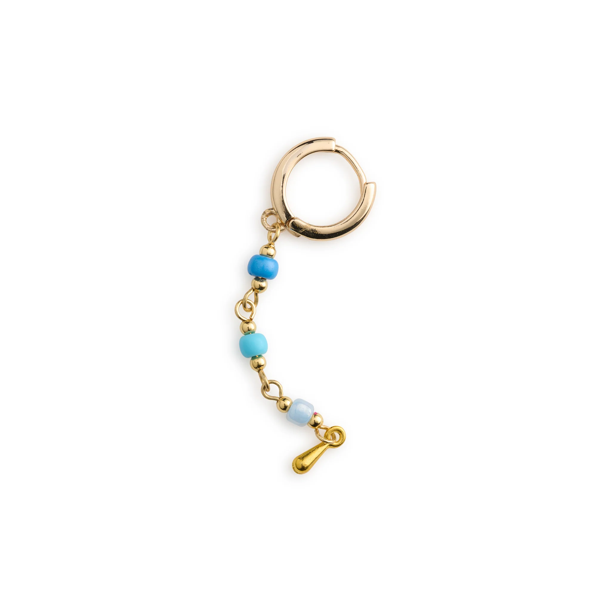 Alia - Blå Perle Hoops Øredobber Rustfritt Stål - Image 3