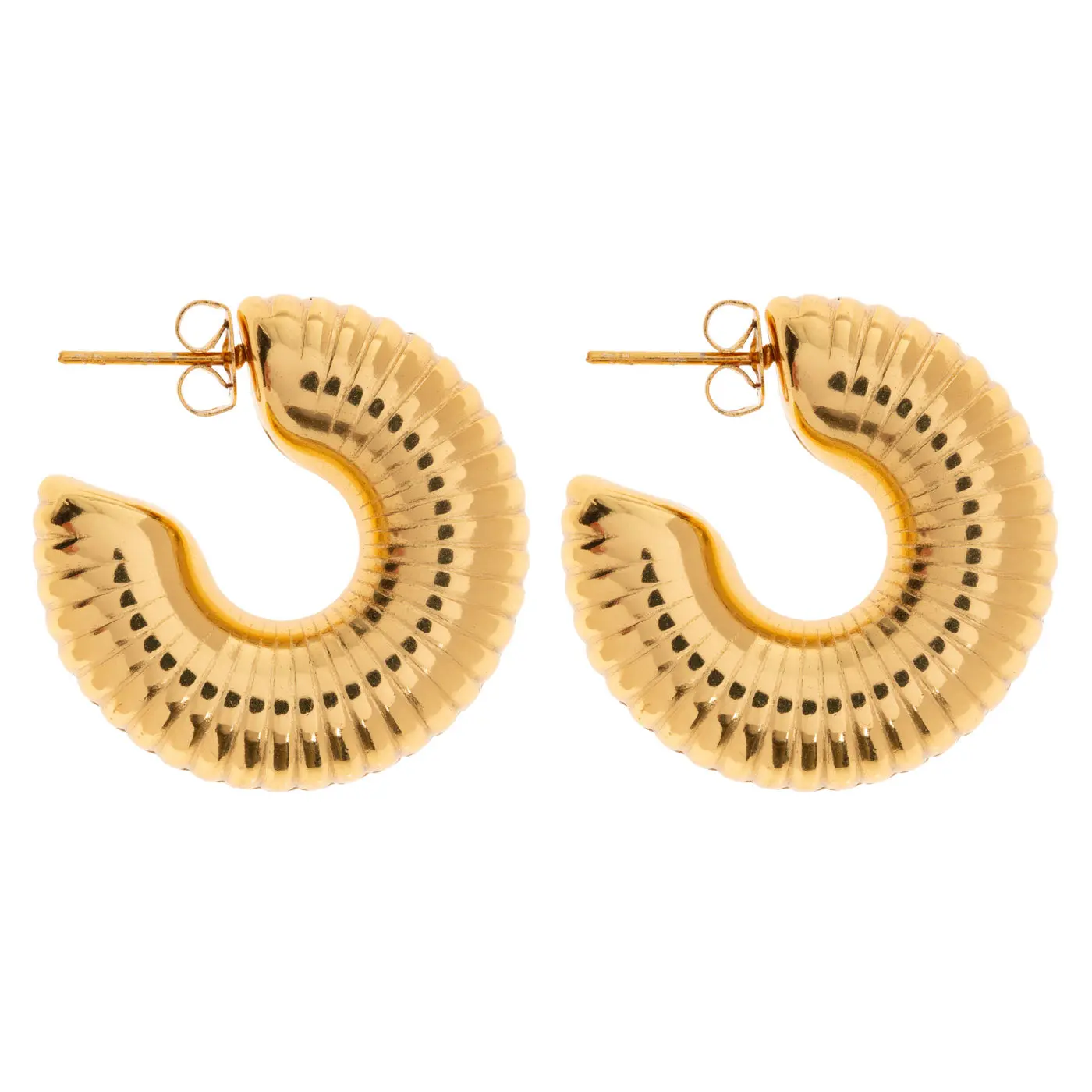 Arlo - Chunky Ribbed Hoop øredobber