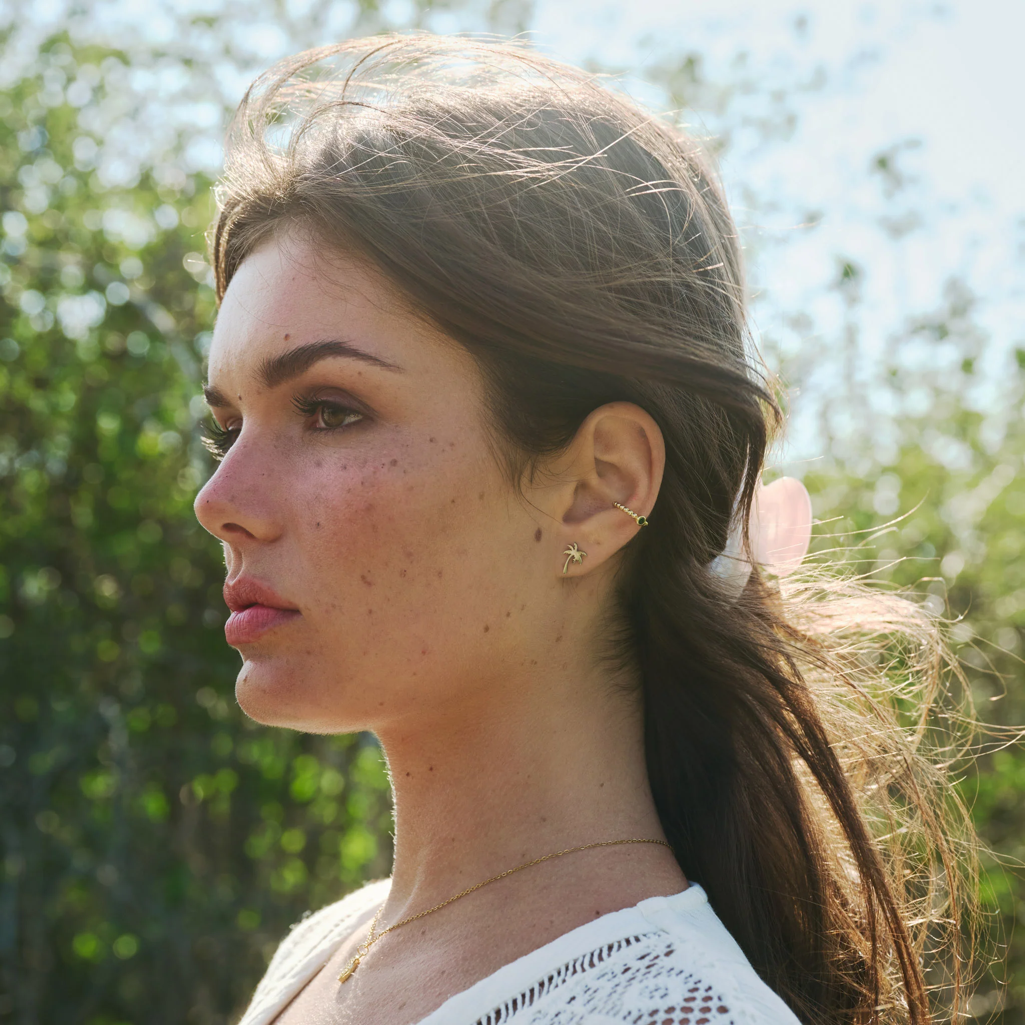Arya - Bubbly Ear Cuff Grønn krystall - Image 4