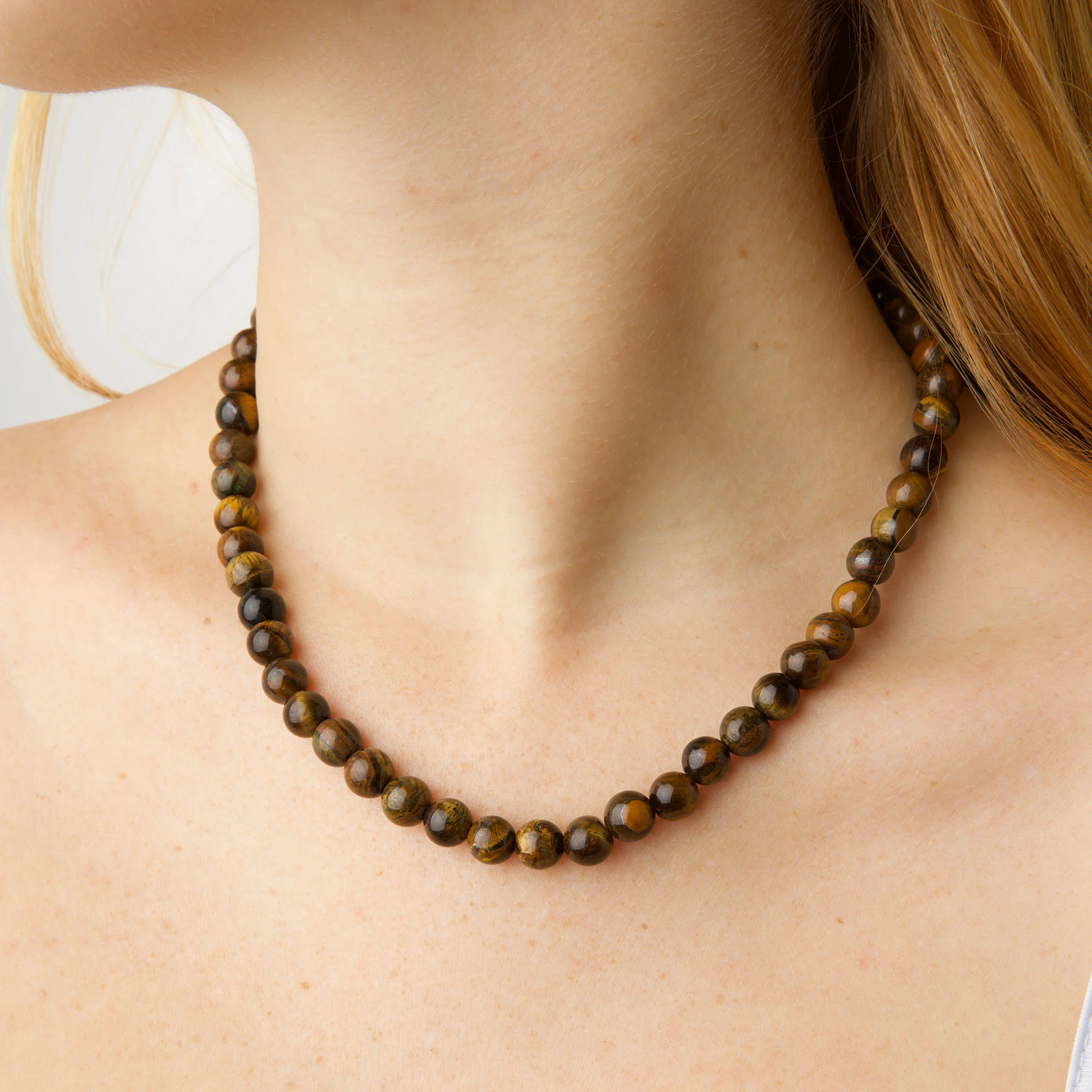 Birgit - Tiger Eye Halskjede Rustfritt Stål - Image 3
