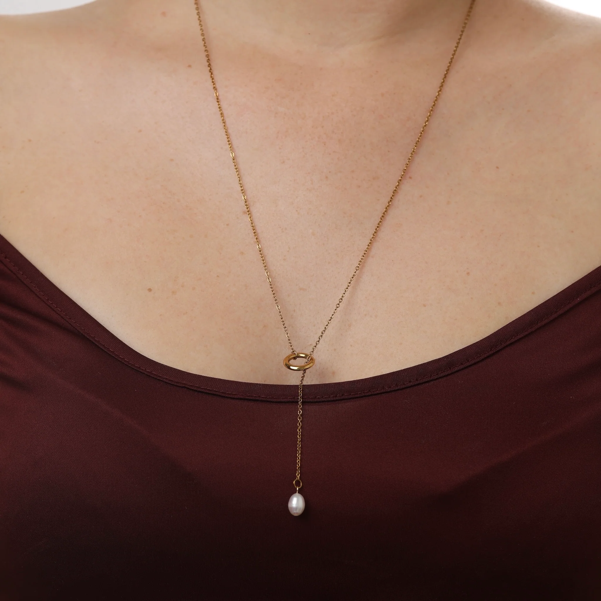 Boel - Lariat Perlekjede Rustfritt stål - Image 5