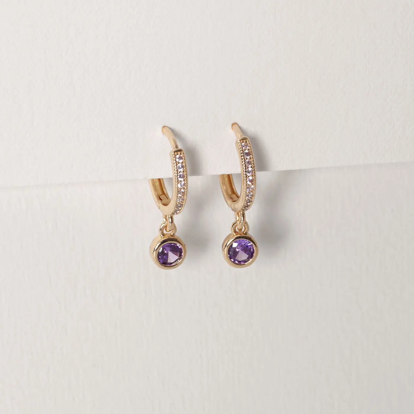 Dina - Purple Crystal Hoop øredobber - Image 3