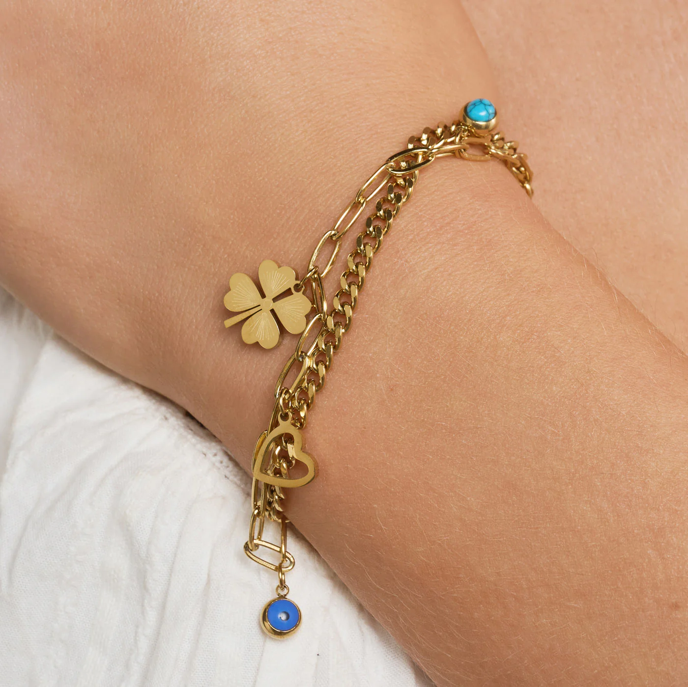 Edeline - Multi Charm Armbånd Rustfritt Stål - Image 3