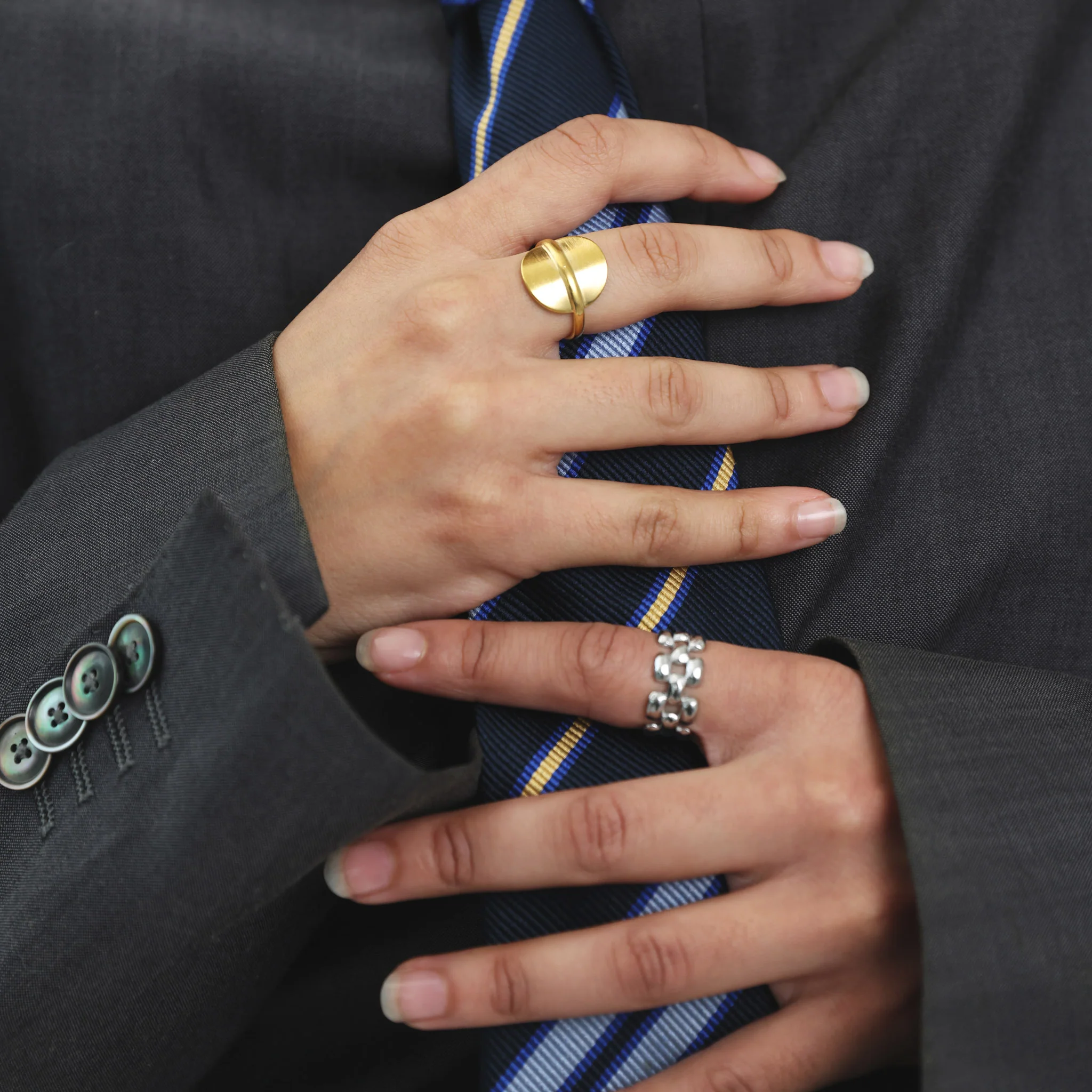 Elira - Chunky ring i rustfritt stål - Image 7