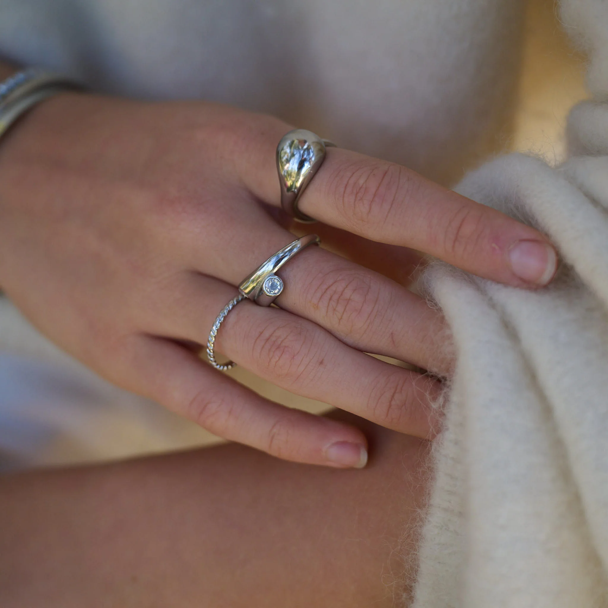 Elna - Struktur Ring Rustfritt Stål - Image 7