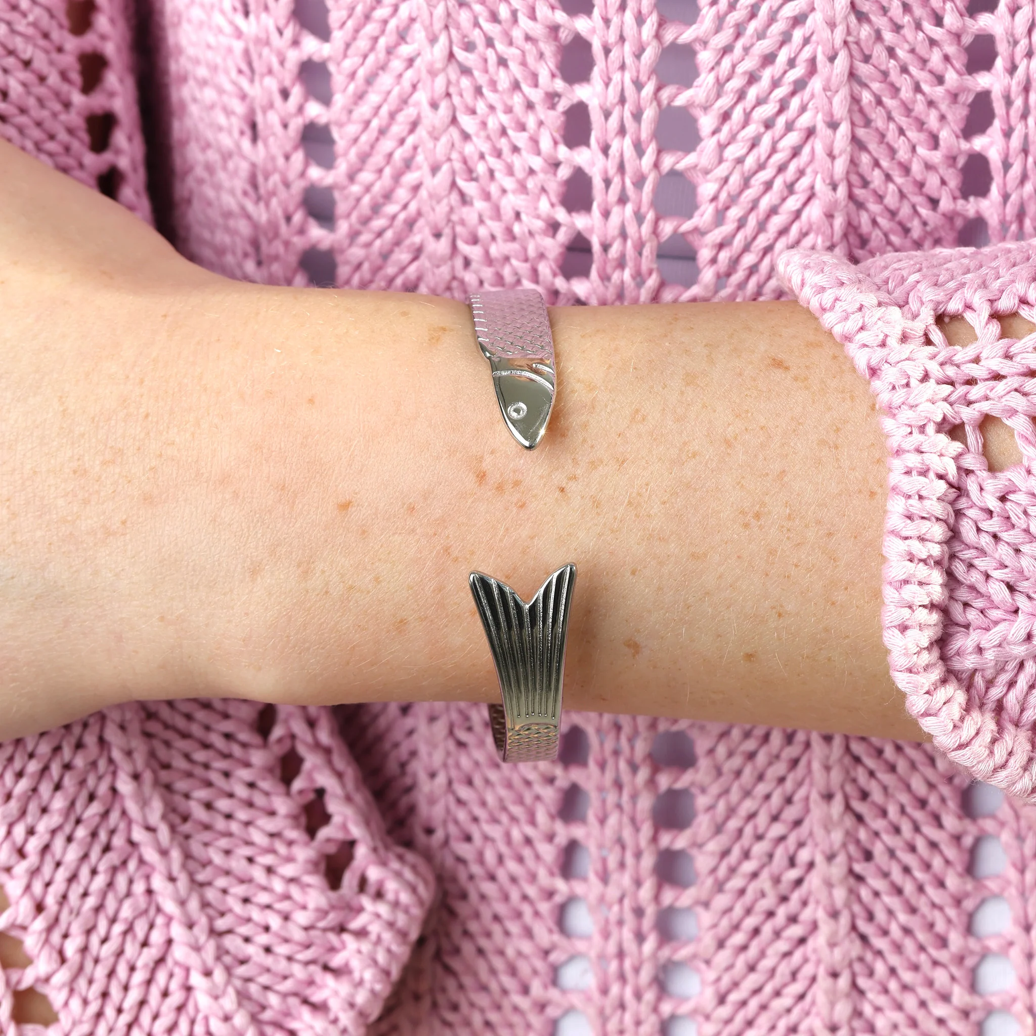 Erle - Fisk Bangle Armbånd Rustfritt stål - Image 4