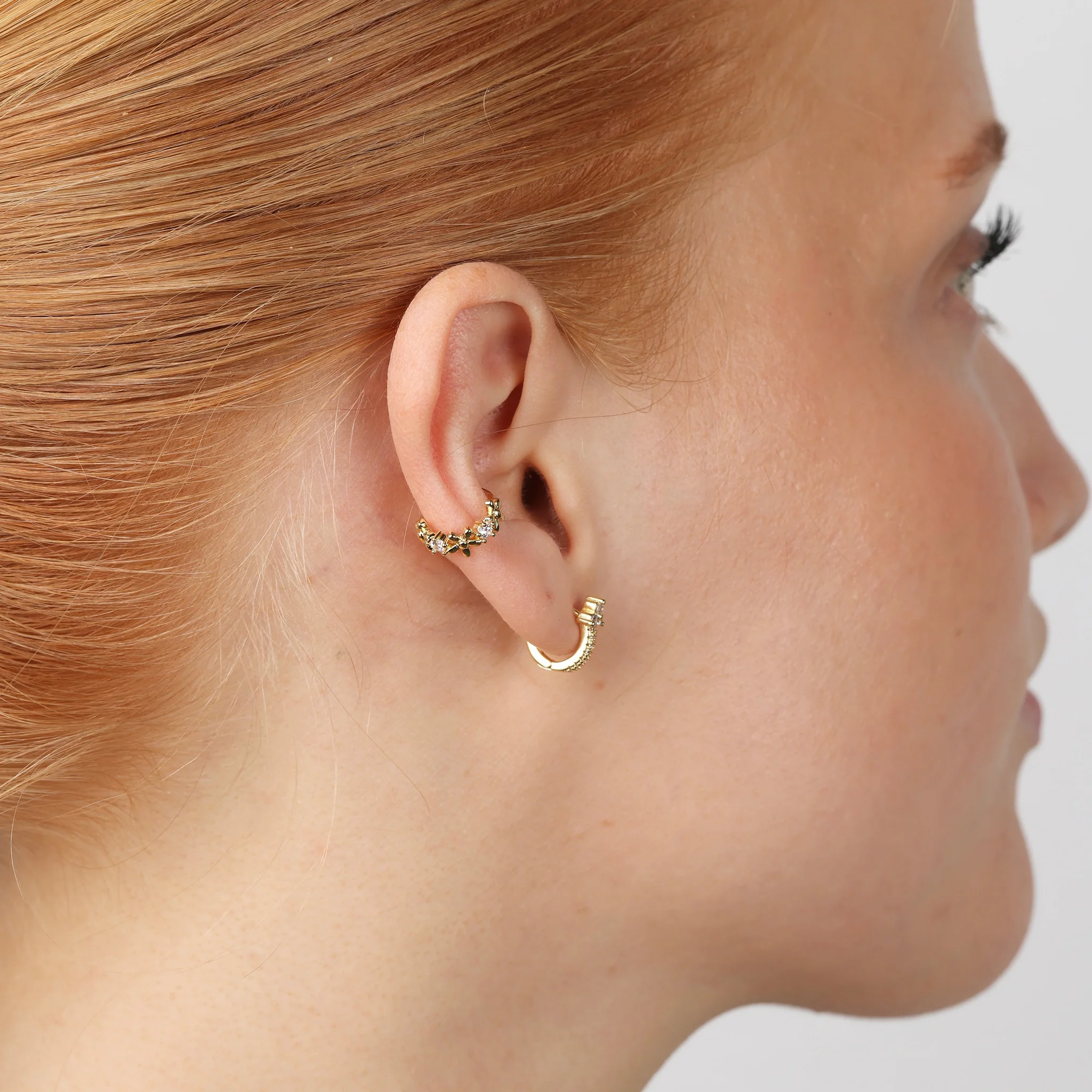 Georgie - Blomst Ear Cuff Rustfritt Stål - Image 2