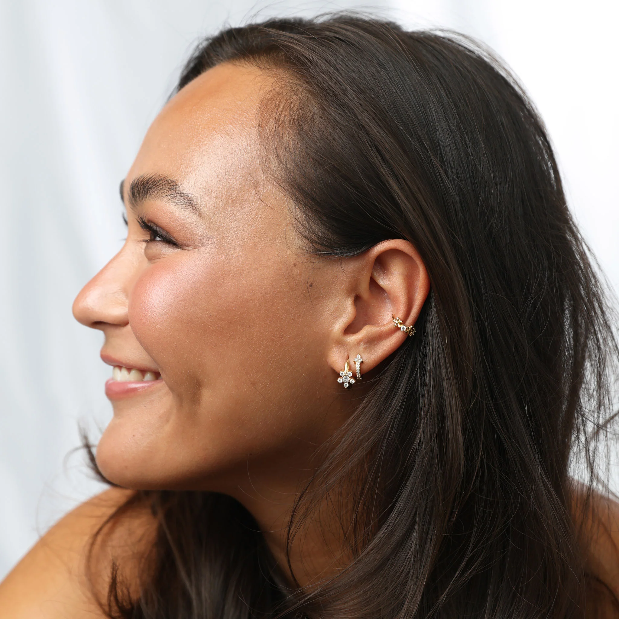 Georgie - Blomst Ear Cuff Rustfritt Stål - Image 4