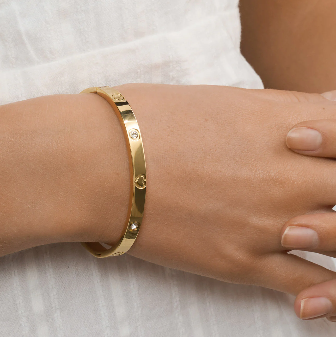 Gia - Bangle Armbånd Krystallhjerte Rustfritt stål - Image 3