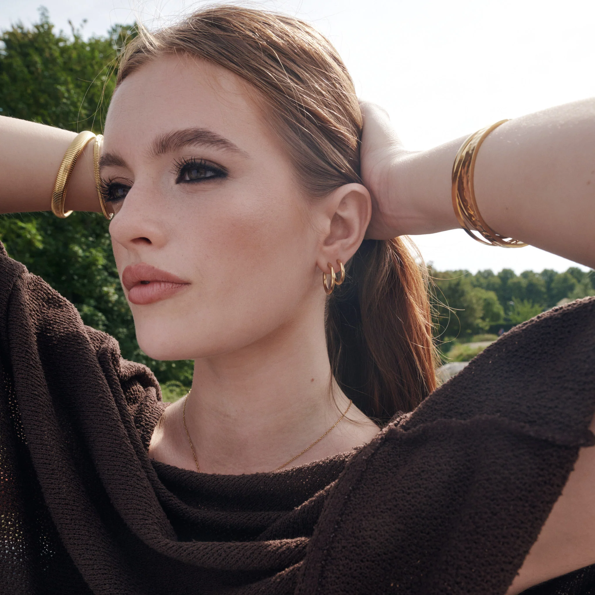 Hollie - Hoops Øredobber 17mm Rustfritt Stål - Image 5