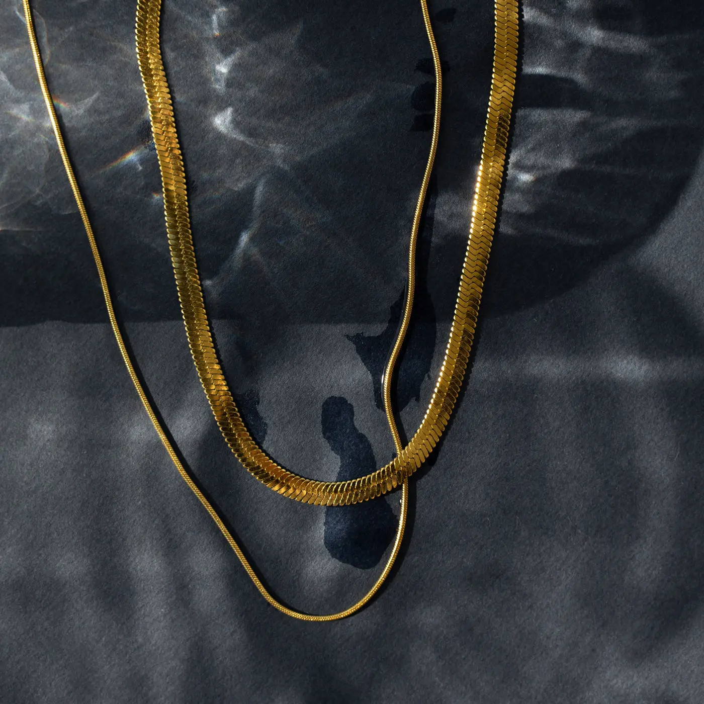 Eføy - Dobbel Snake Chain Halskjede Rustfritt stål - Image 3