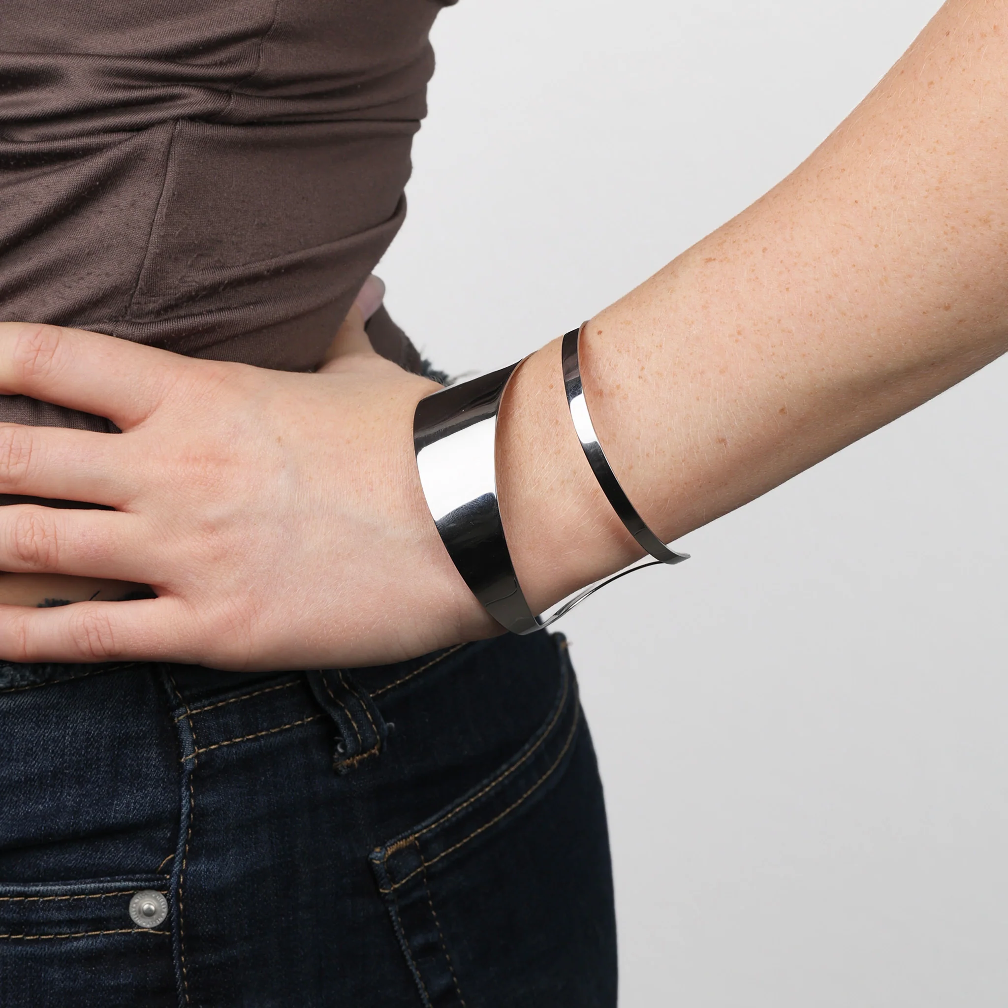Krista - Chunky Bangle Armbånd Rustfritt Stål - Image 4
