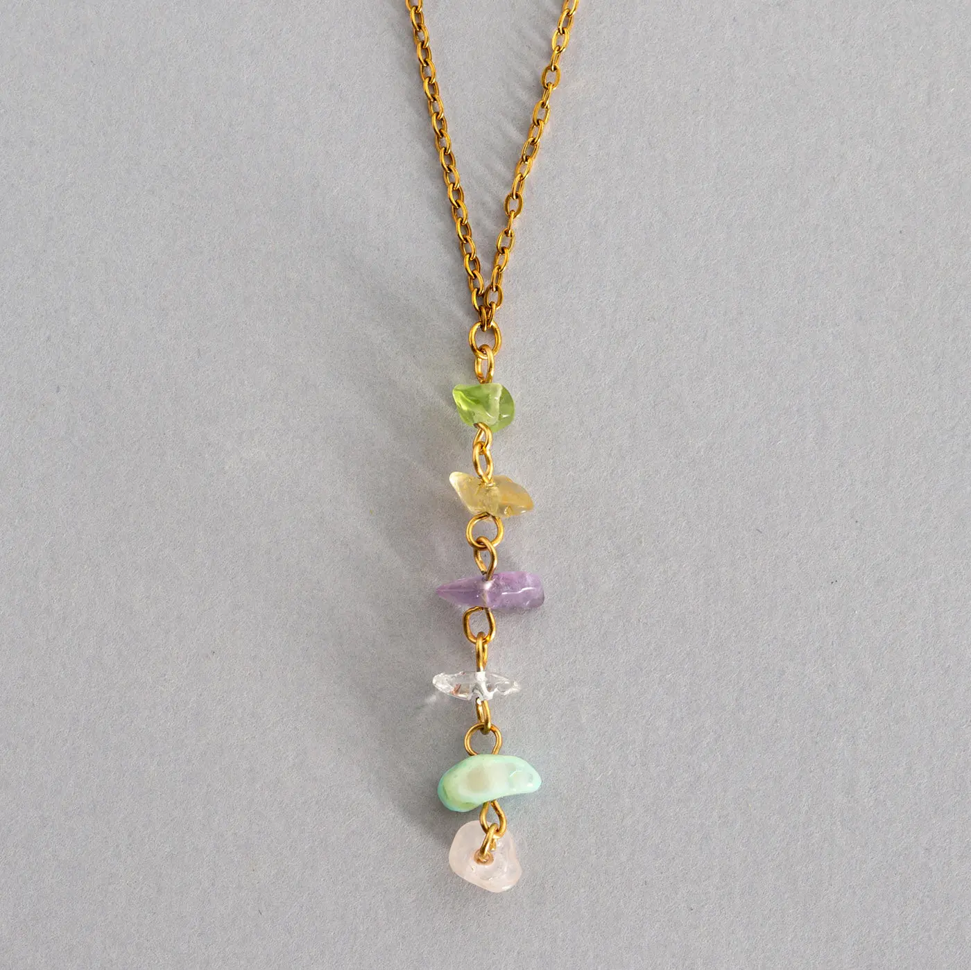 Larissa - Semi Precious Colorful Stones Lariat Halskjede - Image 2