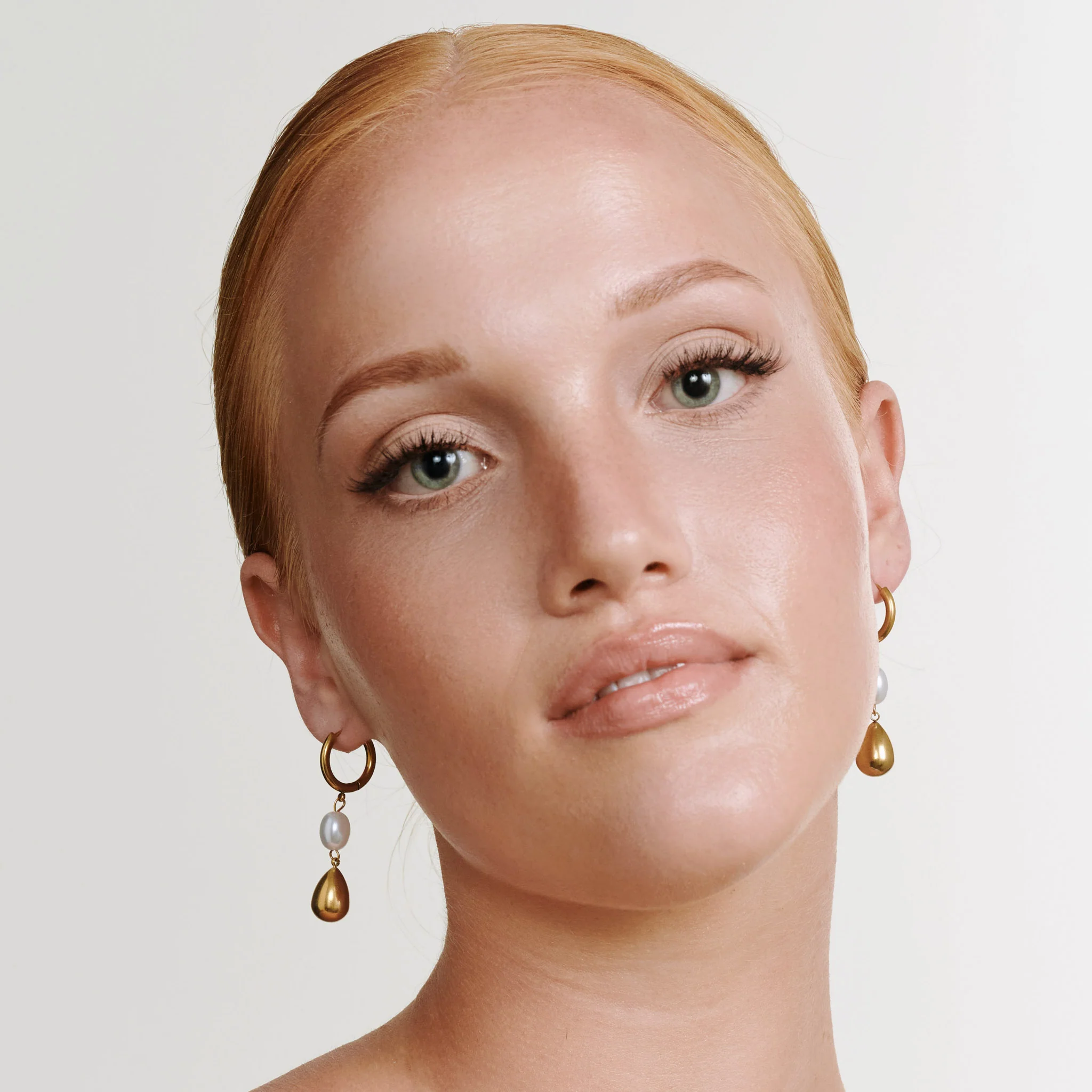 Laura - Perle  Hoops Øredobber Rustfritt Stål - Image 4