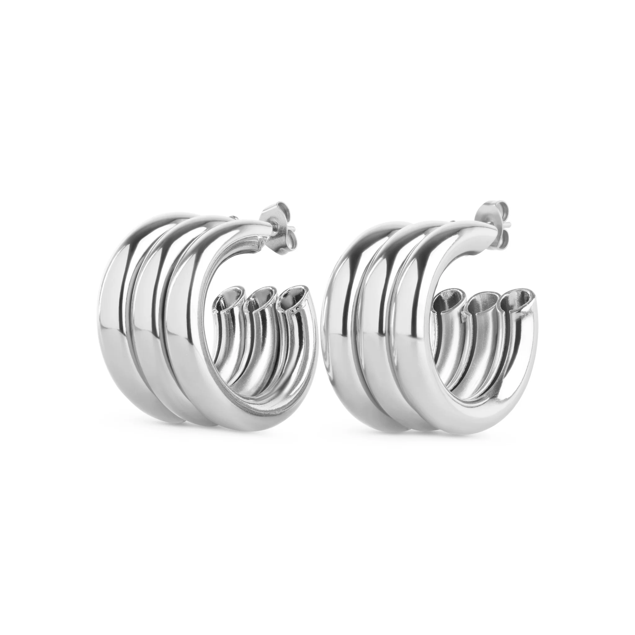 Liv - Multi Layered Studs Øredobber Rustfritt Stål