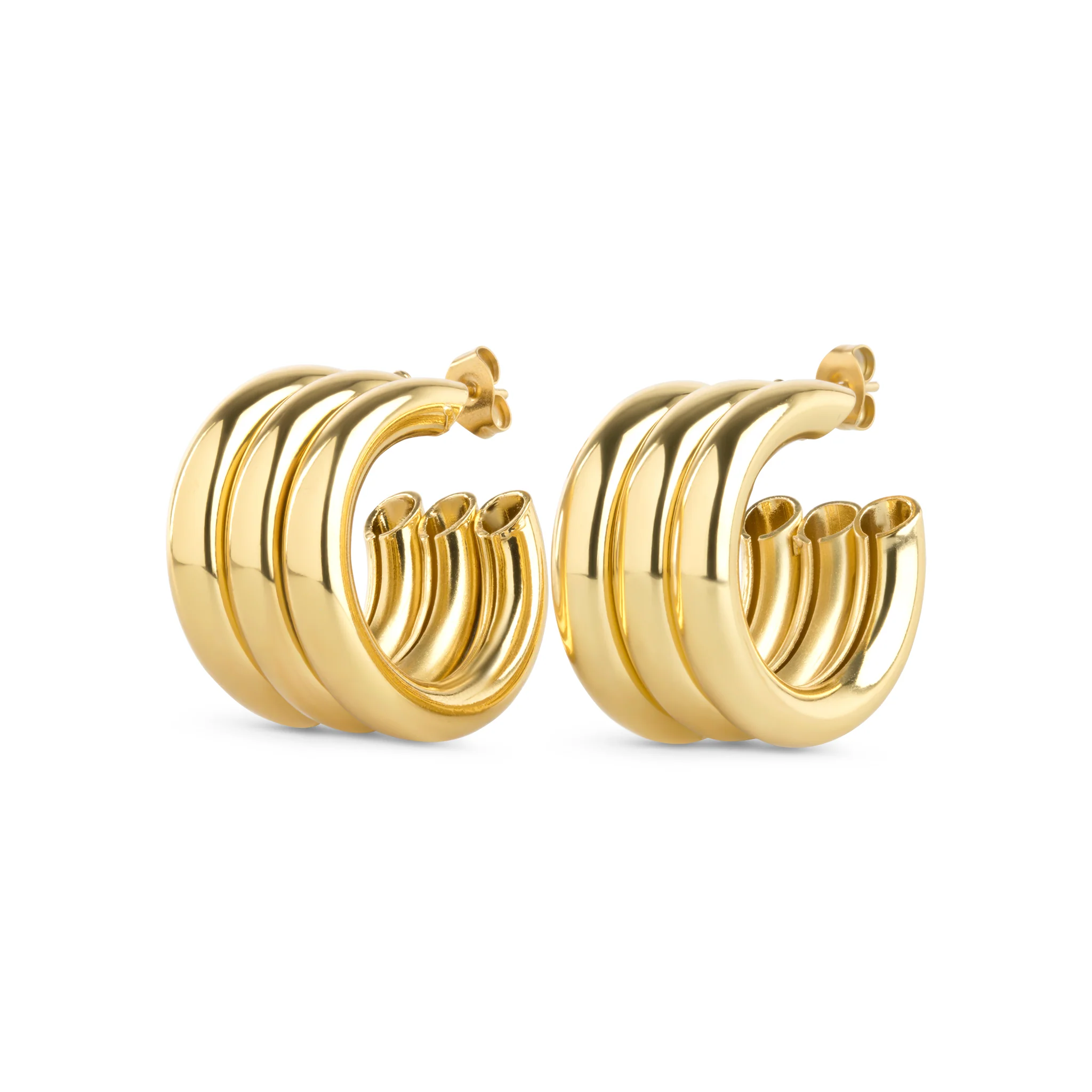 Liv - Multi Layered Studs Øredobber Rustfritt Stål - Image 2