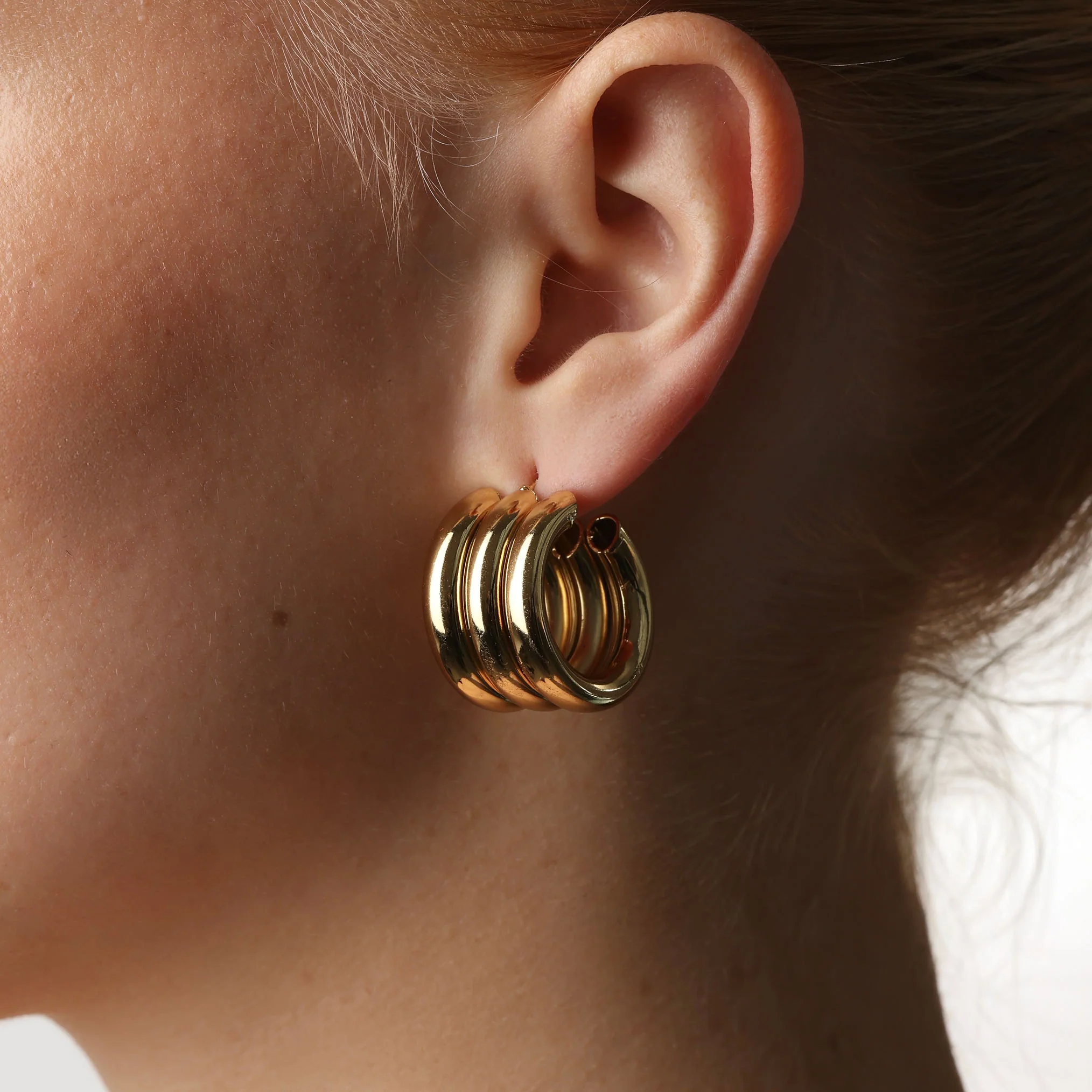 Liv - Multi Layered Studs Øredobber Rustfritt Stål - Image 3