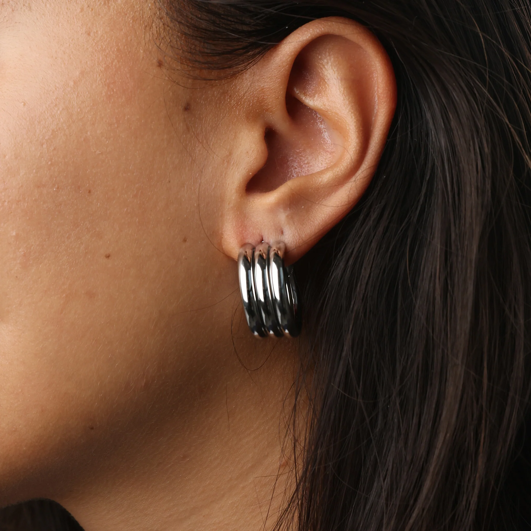 Liv - Multi Layered Studs Øredobber Rustfritt Stål - Image 5