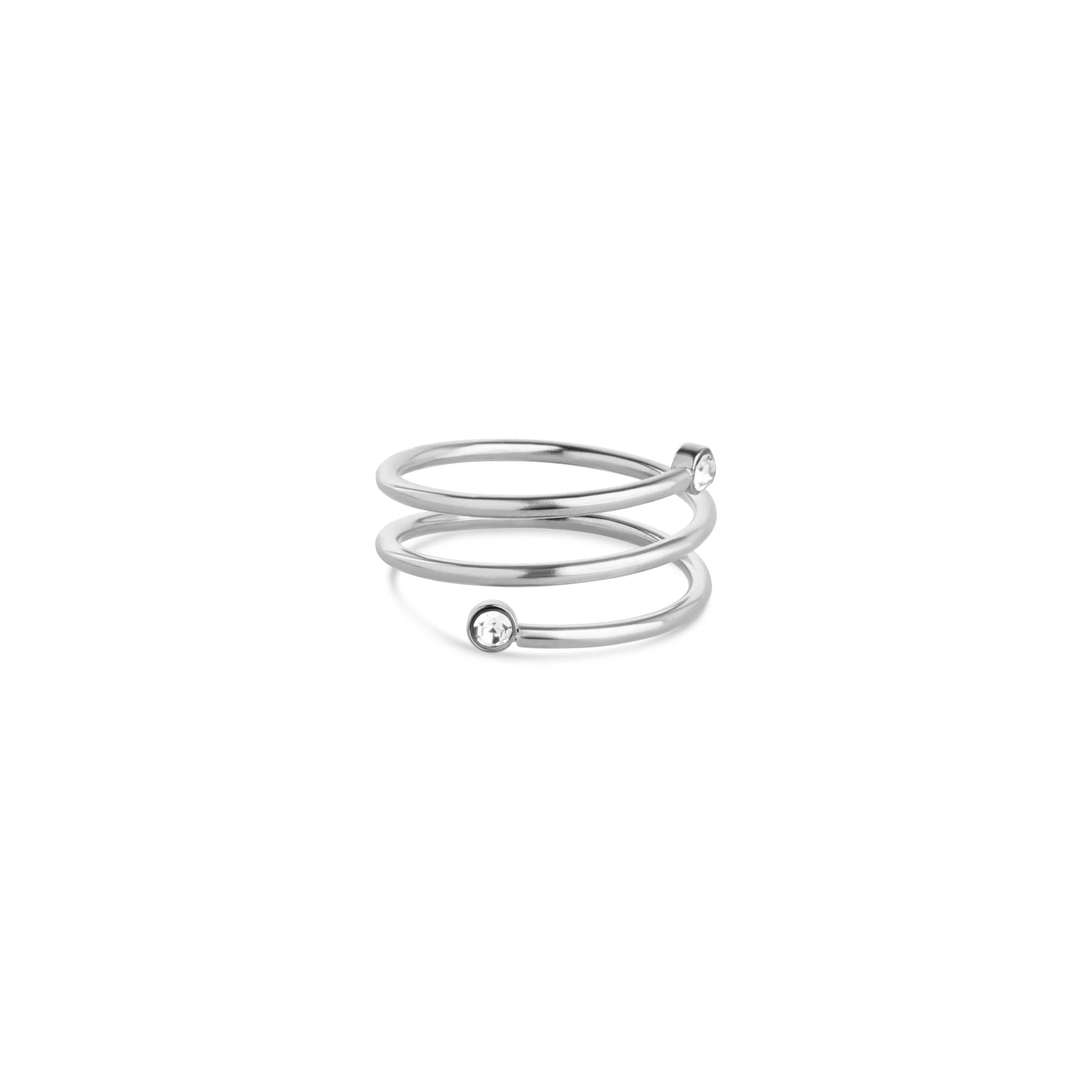 Lykke - Krystall Ring Rustfritt Stål