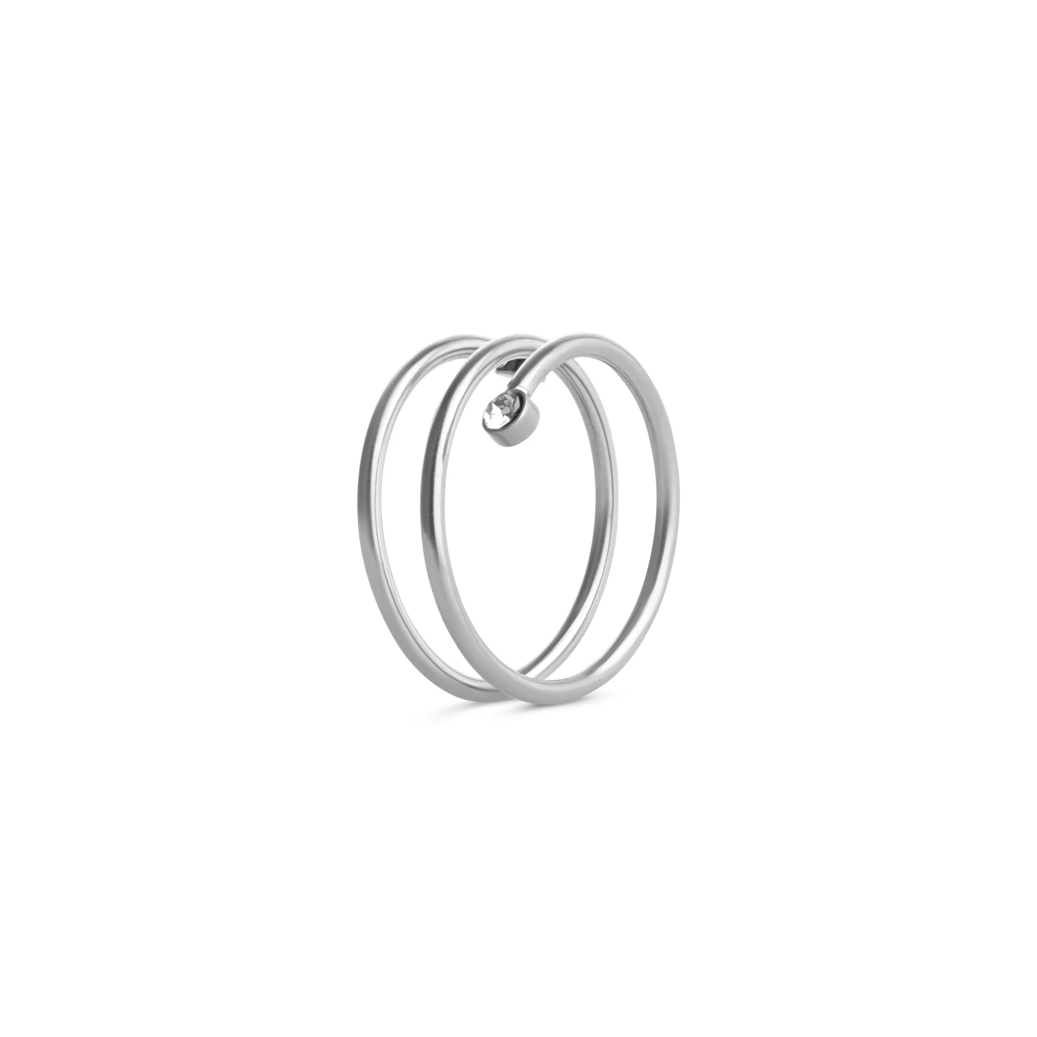 Lykke - Krystall Ring Rustfritt Stål - Image 2