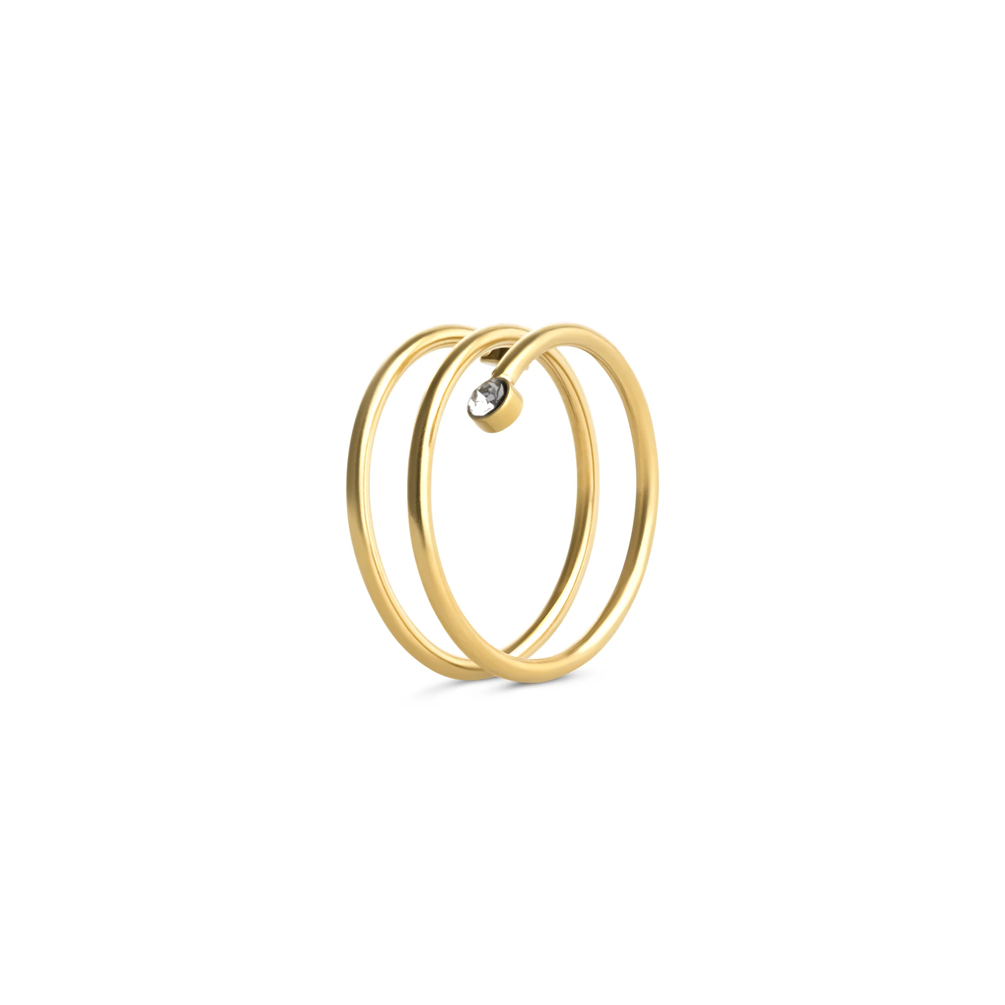 Lykke - Krystall Ring Rustfritt Stål - Image 4