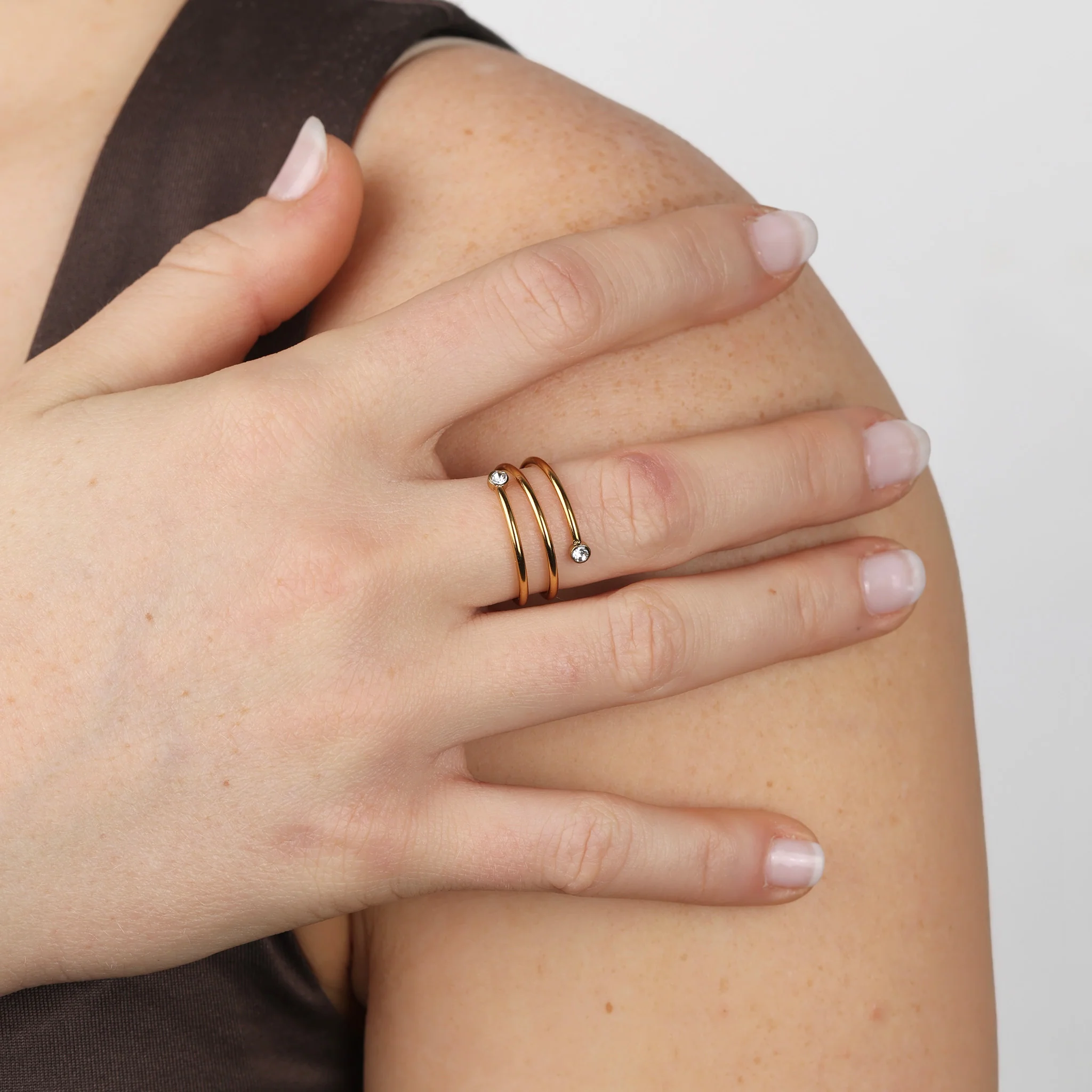 Lykke - Krystall Ring Rustfritt Stål - Image 5
