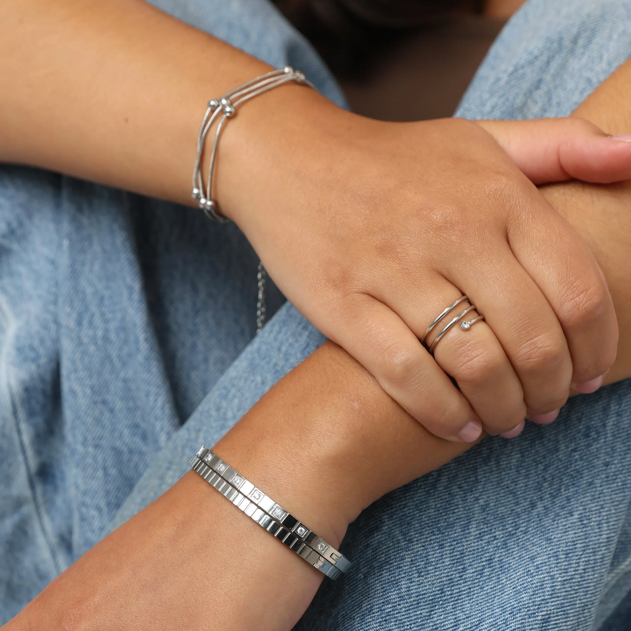 Lykke - Krystall Ring Rustfritt Stål - Image 6