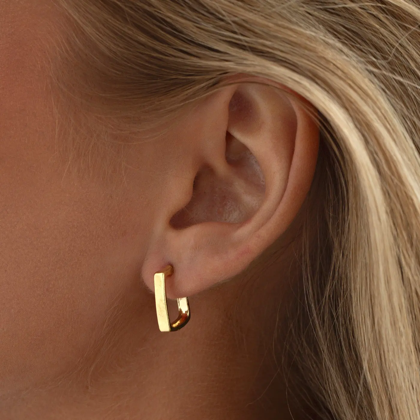 Max - Square Hoop stud øredobber - Image 2