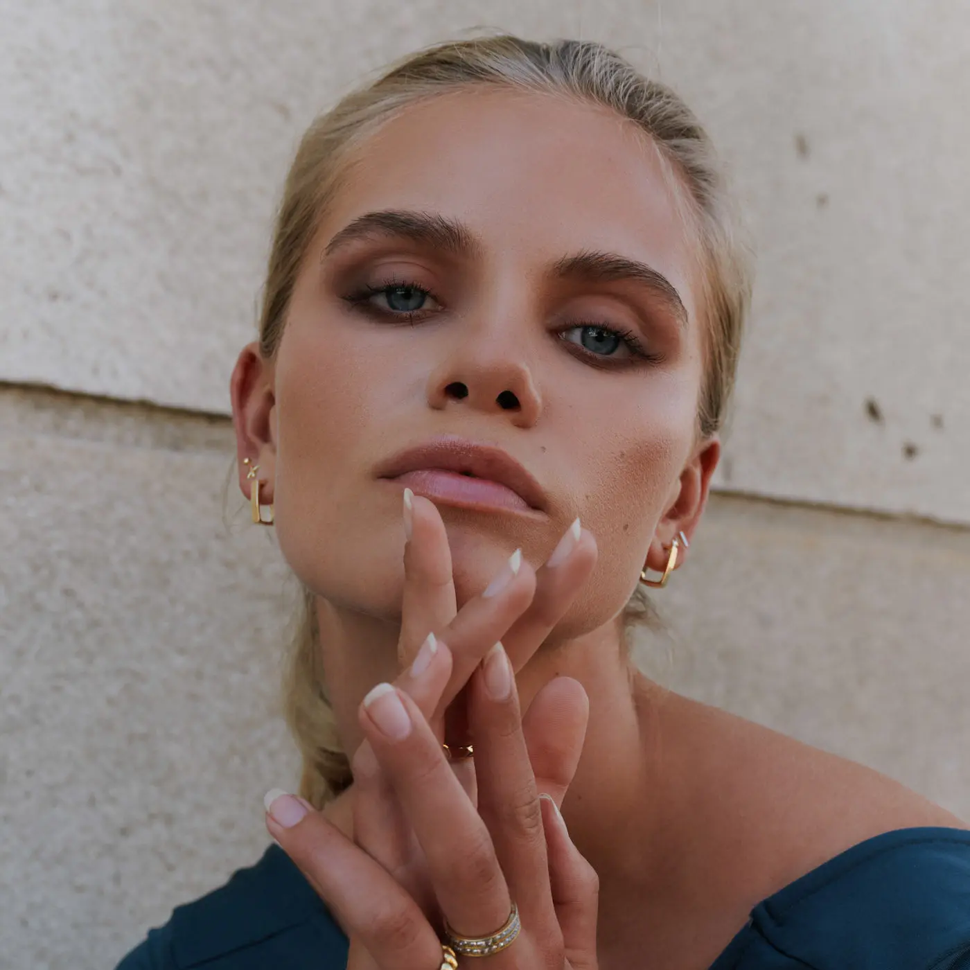 Max - Square Hoop stud øredobber - Image 4