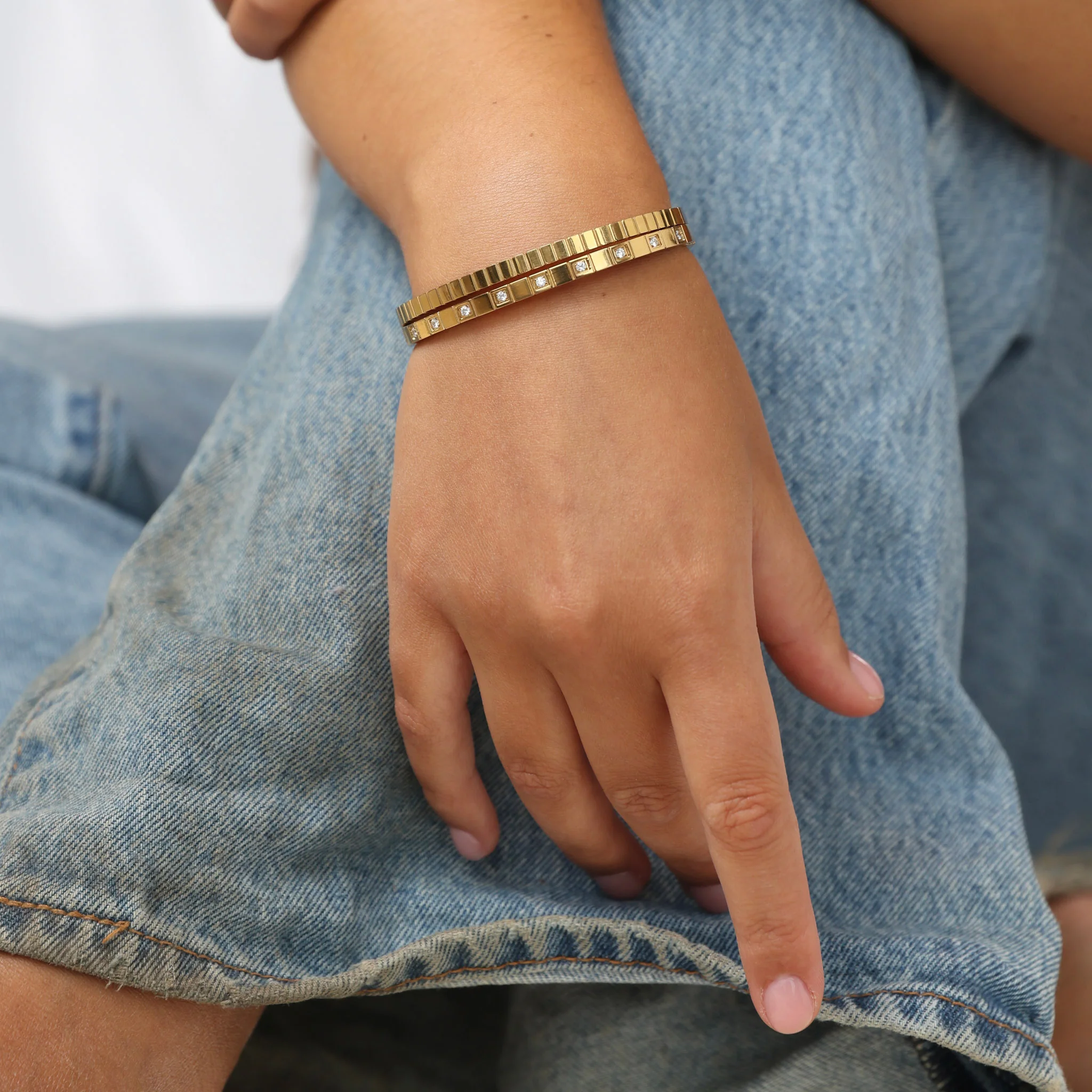 Meg - Bangle Armbånd Krystall Rustfritt Stål - Image 6
