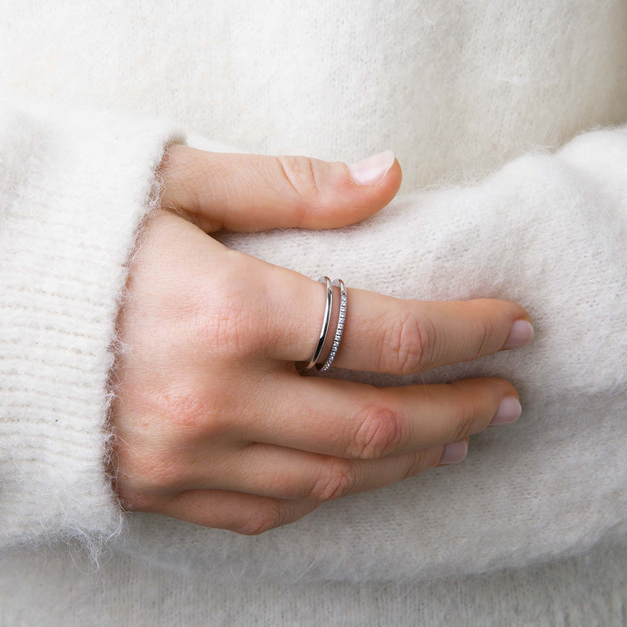 Melissa - Duo Crystal Ring Rustfritt Stål - Image 3