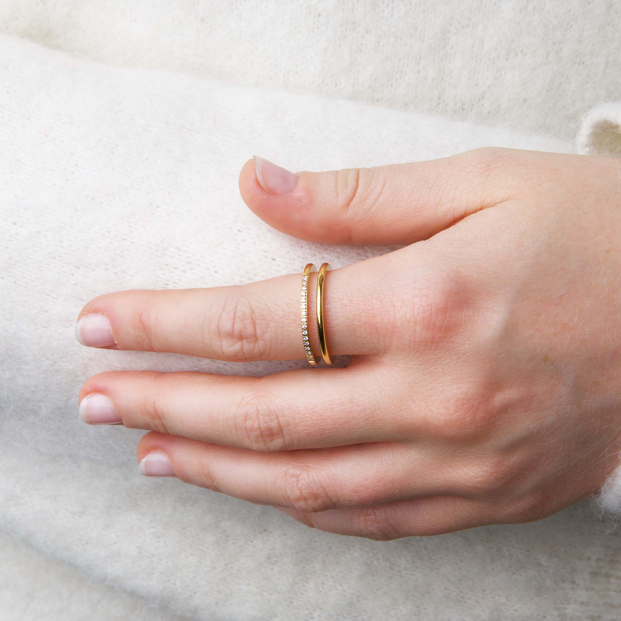 Melissa - Duo Crystal Ring Rustfritt Stål - Image 4