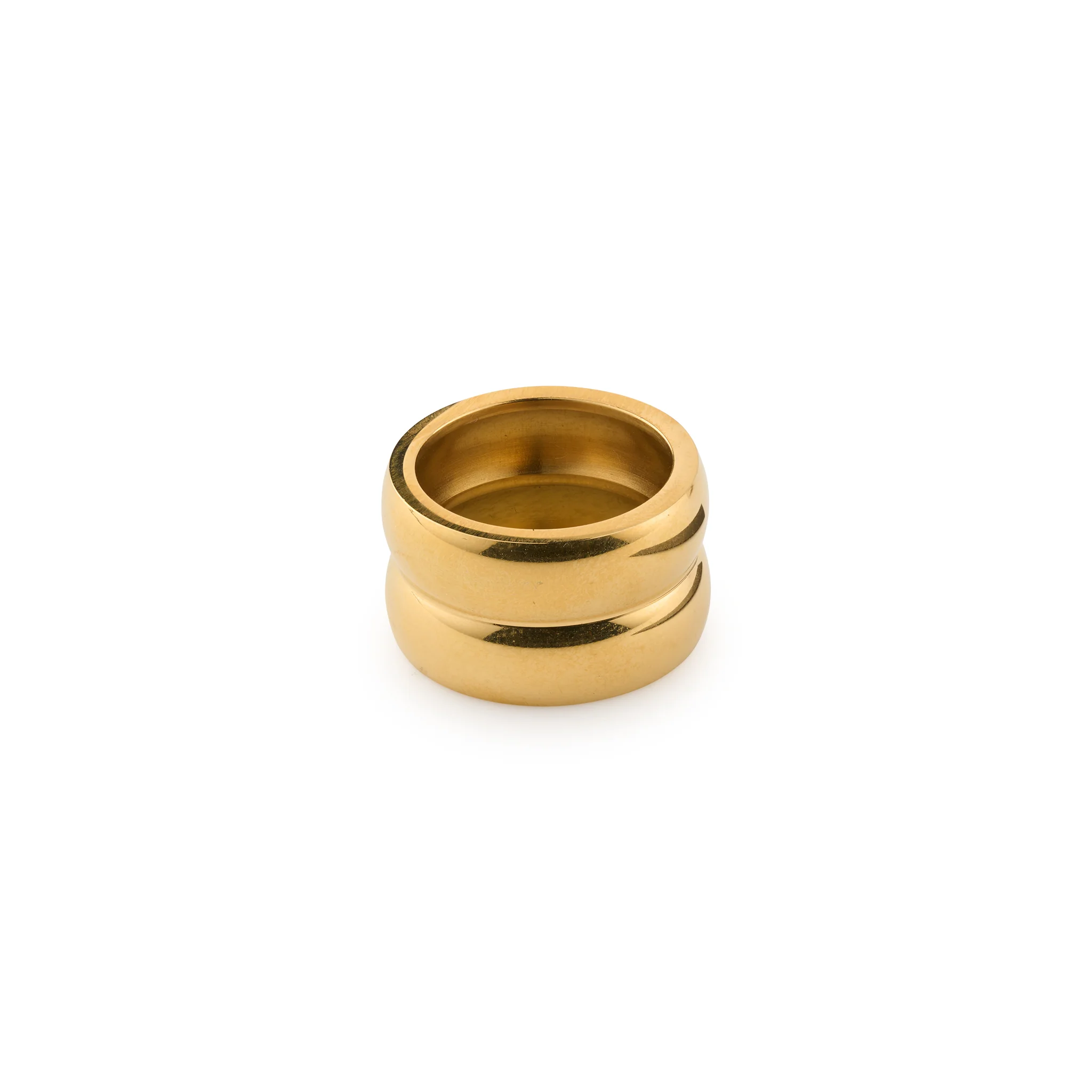 Nellie - Dobbelt Dome Duo Ring Rustfritt Stål - Image 3