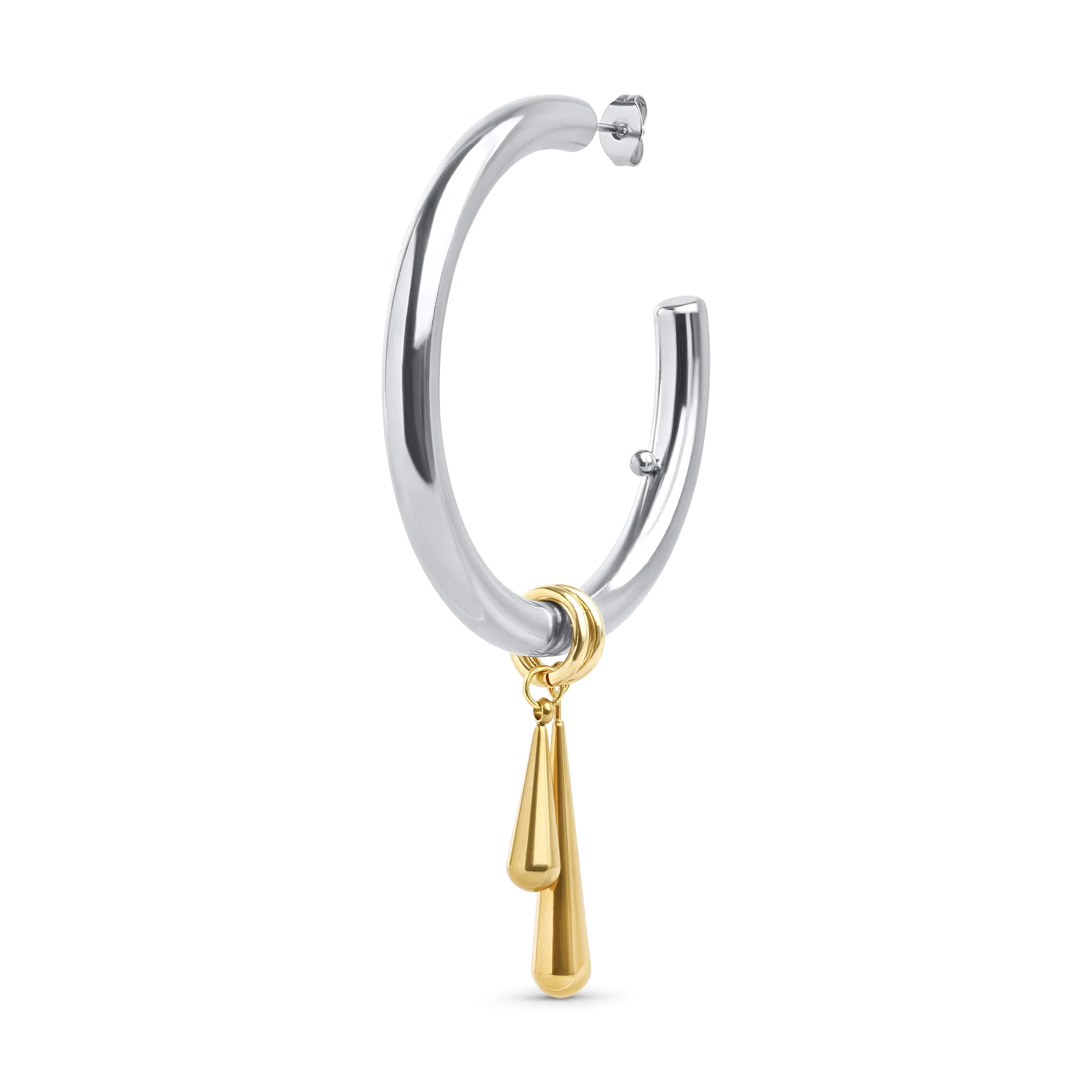 Peg - Slanke Hoops ørepynt i rustfritt stål - Image 6