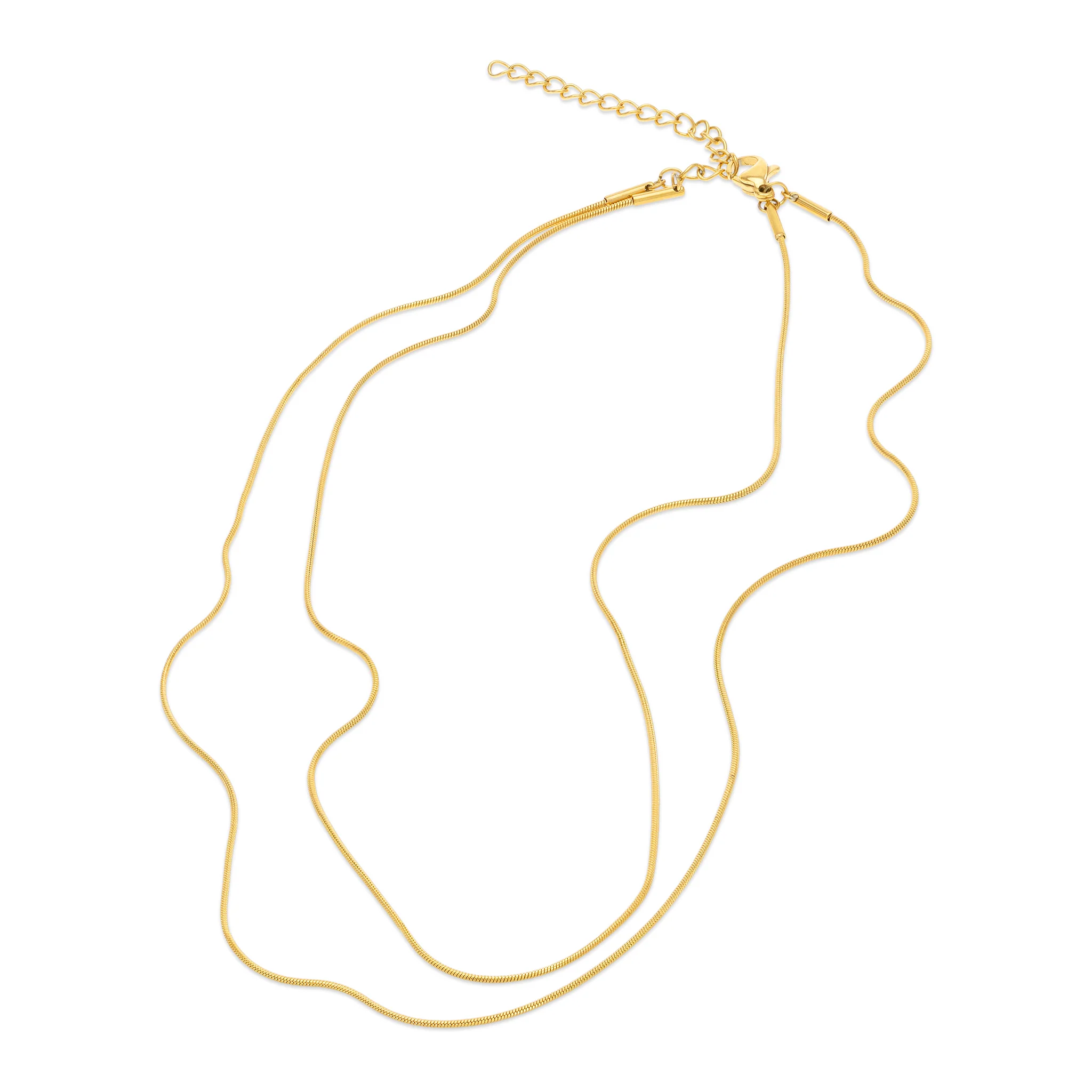 Silvia - Halskjede Dobbel Snake Chain Rustfritt Stål - Image 3