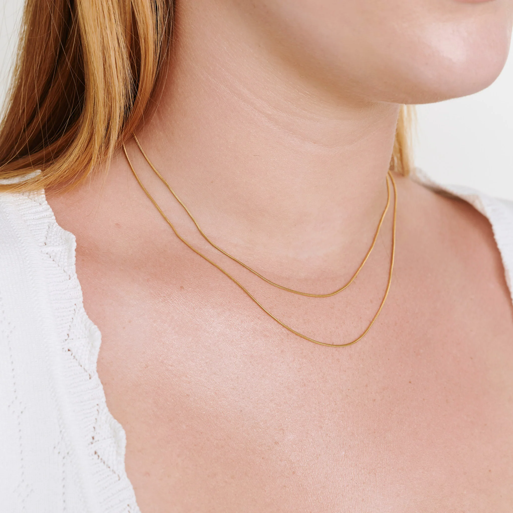 Silvia - Halskjede Dobbel Snake Chain Rustfritt Stål - Image 7