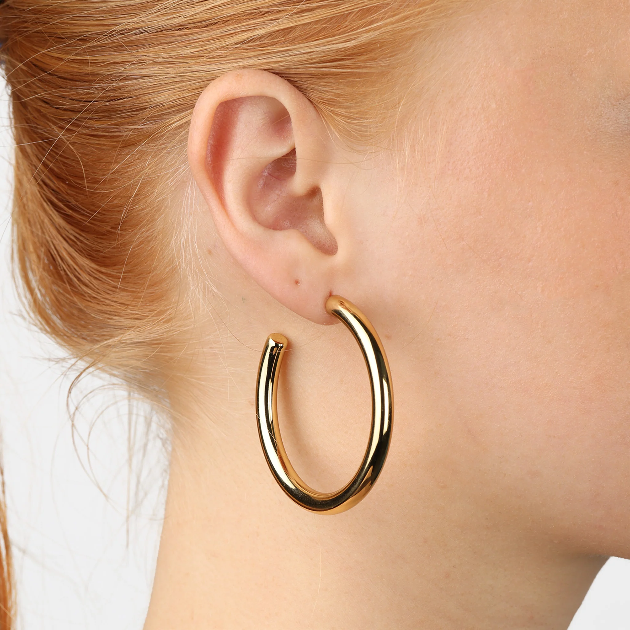 Stine - Hoop Studs Øredobber Rustfritt Stål - Image 4