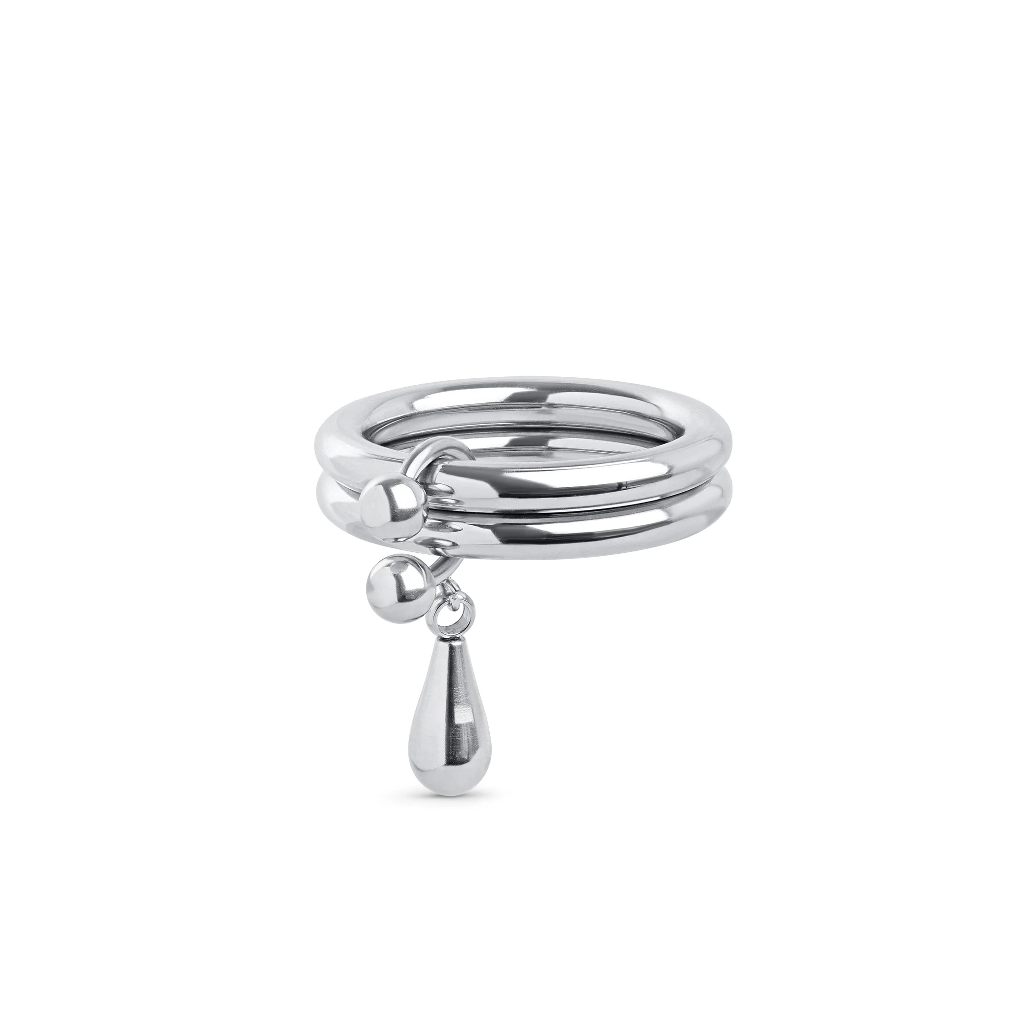 Storm - Duo Drop Ring Rustfritt Stål - Image 2