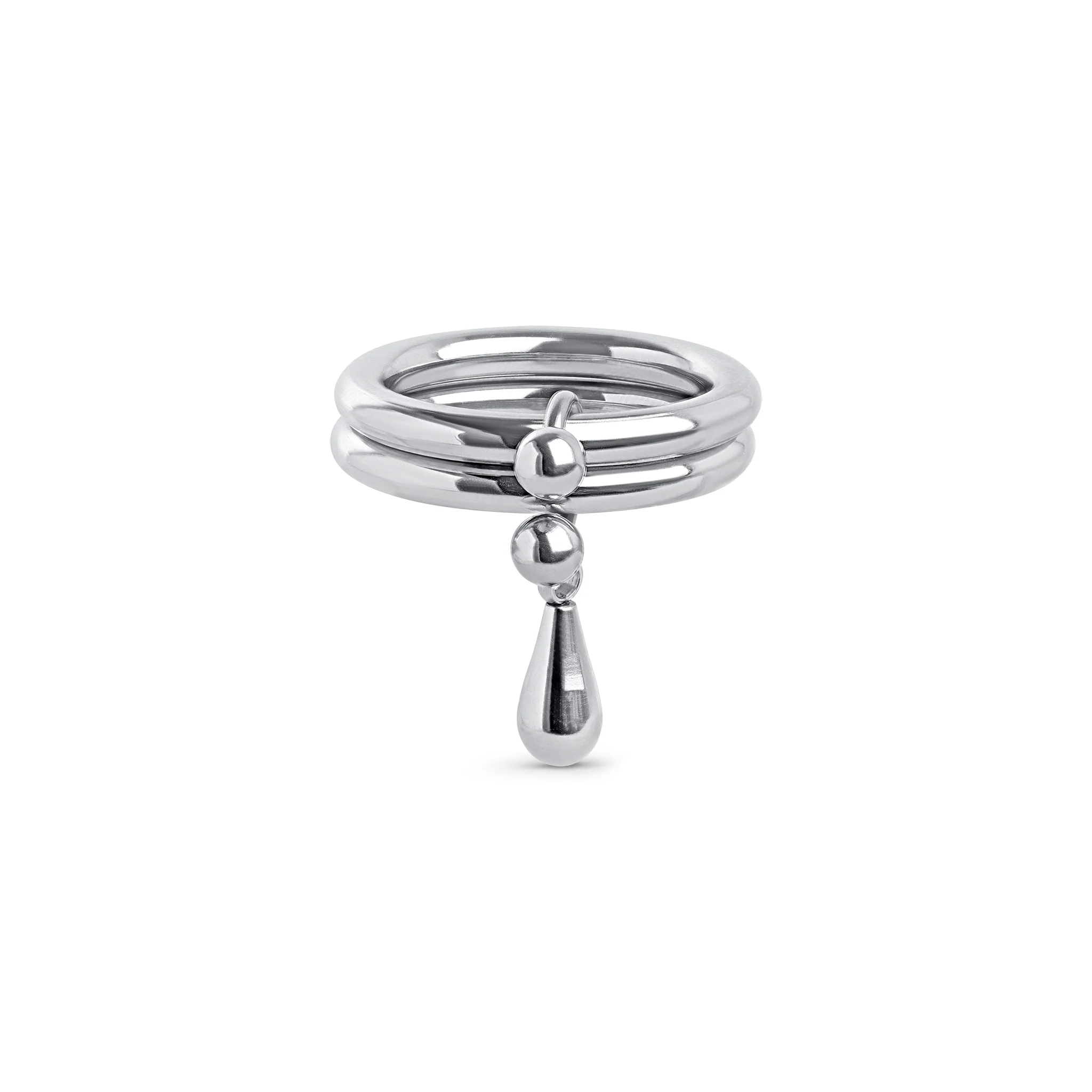 Storm - Duo Drop Ring Rustfritt Stål - Image 3