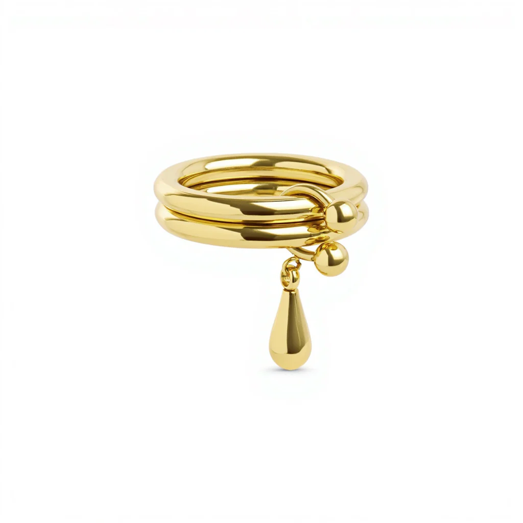 Storm - Duo Drop Ring Rustfritt Stål - Image 4