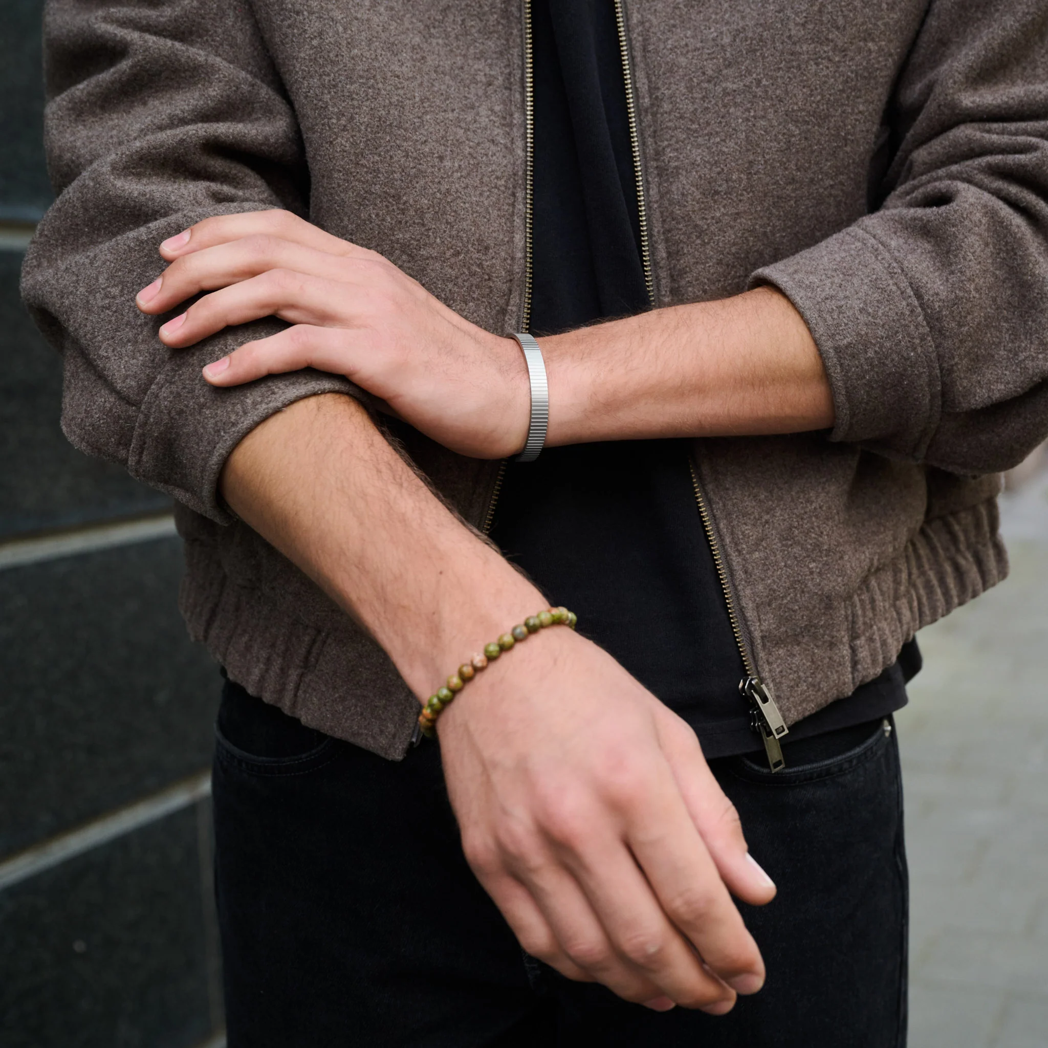 Tage - Ribbet Armring Rustfritt stål - Image 4