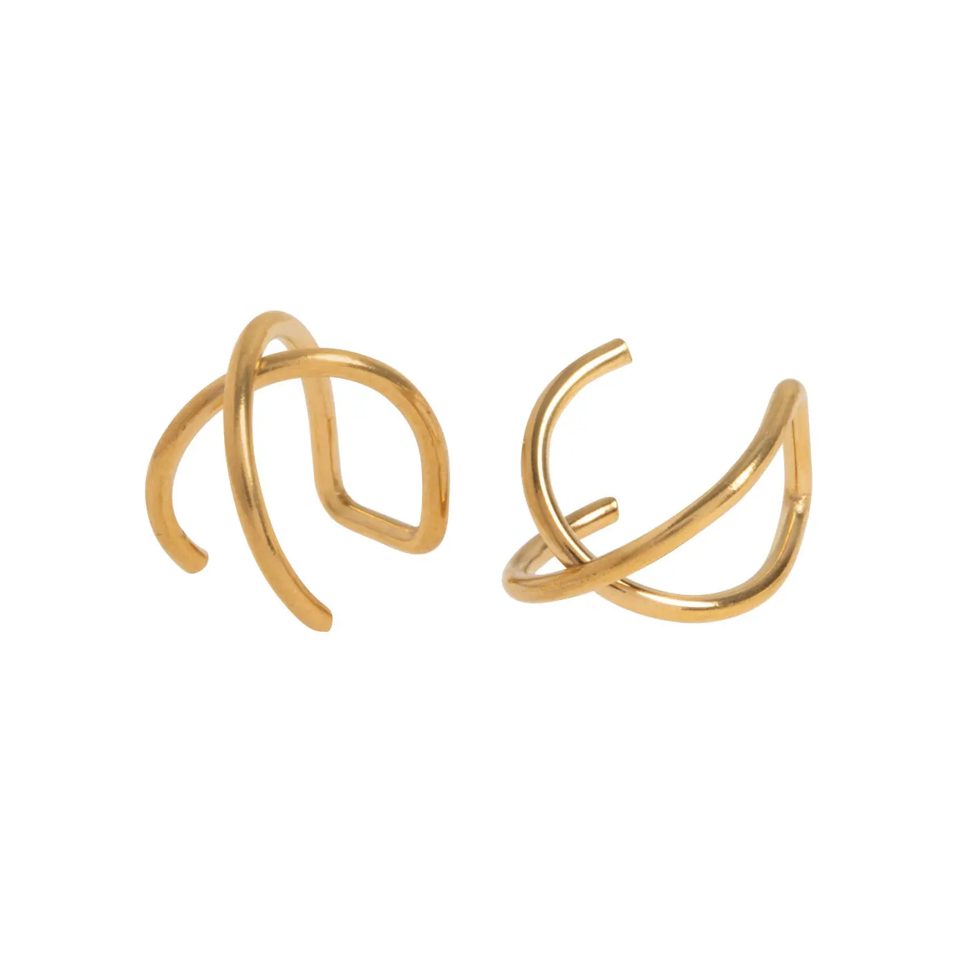 Uli - Crossed Earcuff rustfritt stål