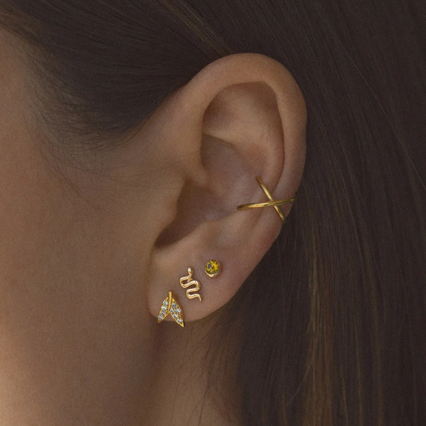 Uli - Crossed Earcuff rustfritt stål - Image 2