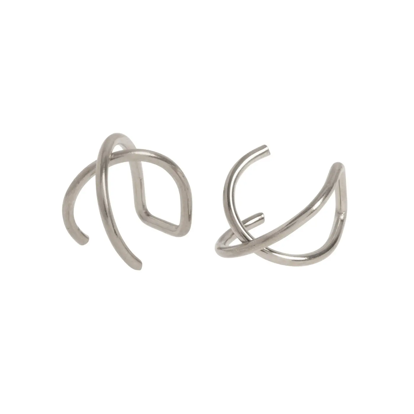 Uli - Crossed Earcuff rustfritt stål - Image 3