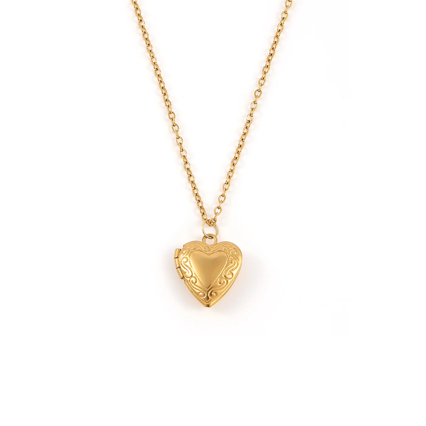 Vera - Hjerte Locket Halskjede Rustfritt Stål - Image 2