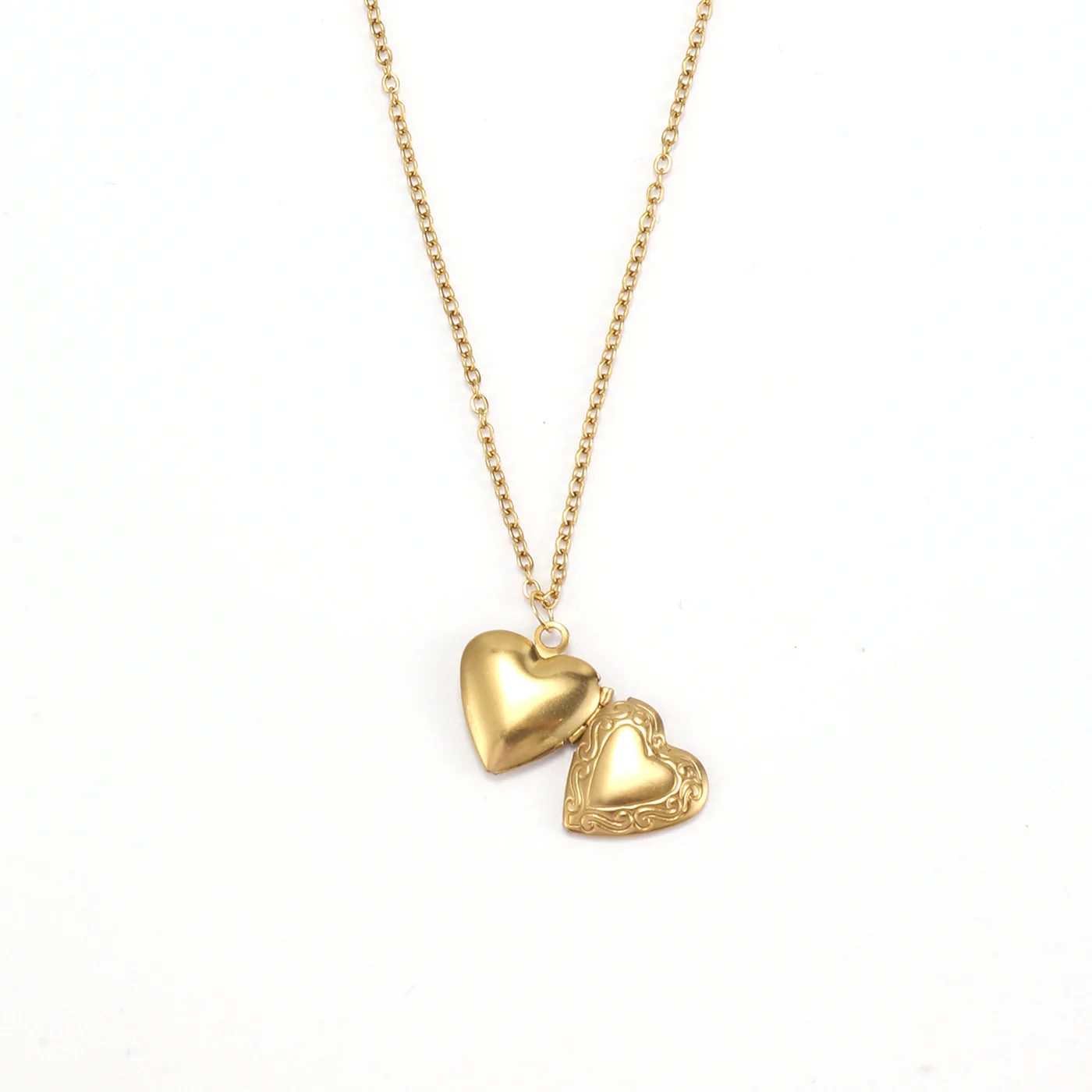 Vera - Hjerte Locket Halskjede Rustfritt Stål - Image 3