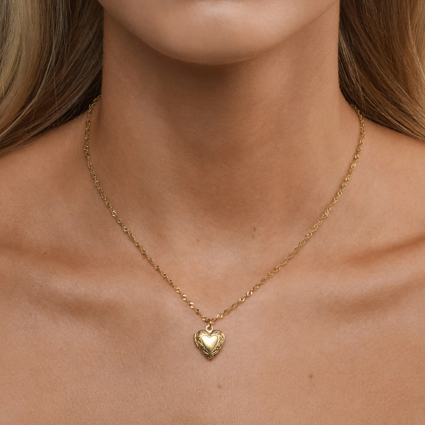 Vera - Hjerte Locket Halskjede Rustfritt Stål - Image 5