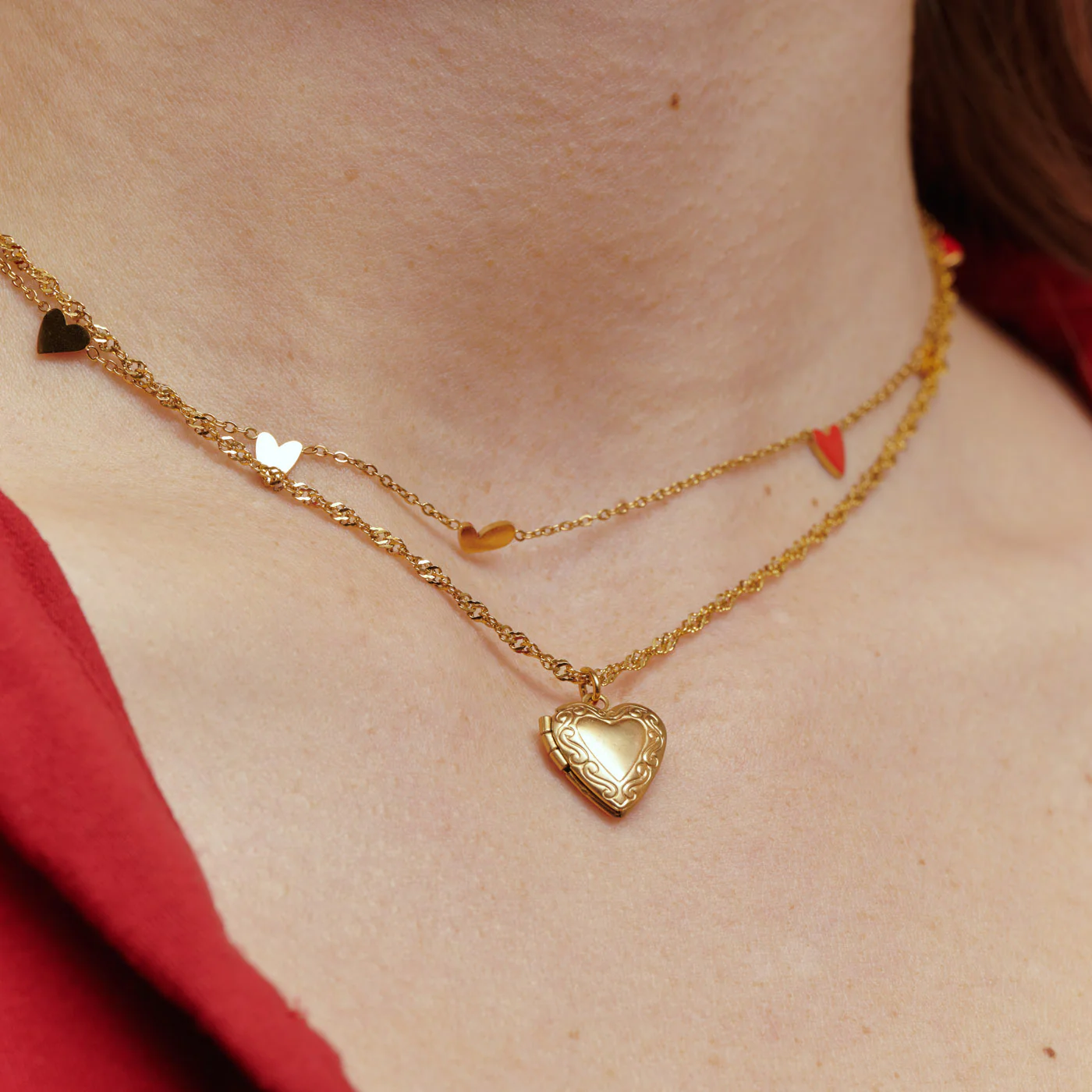 Vera - Hjerte Locket Halskjede Rustfritt Stål - Image 6